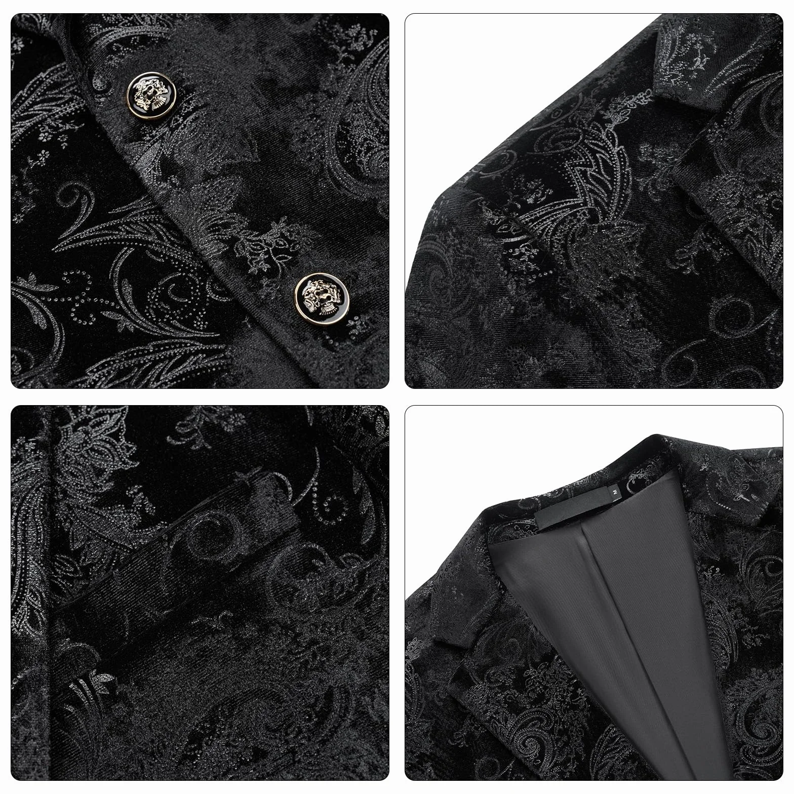 Blazer para Hombre de Lentejuelas Chaqueta Elegante con Purpurina Dorada Blazers Casual de Boda