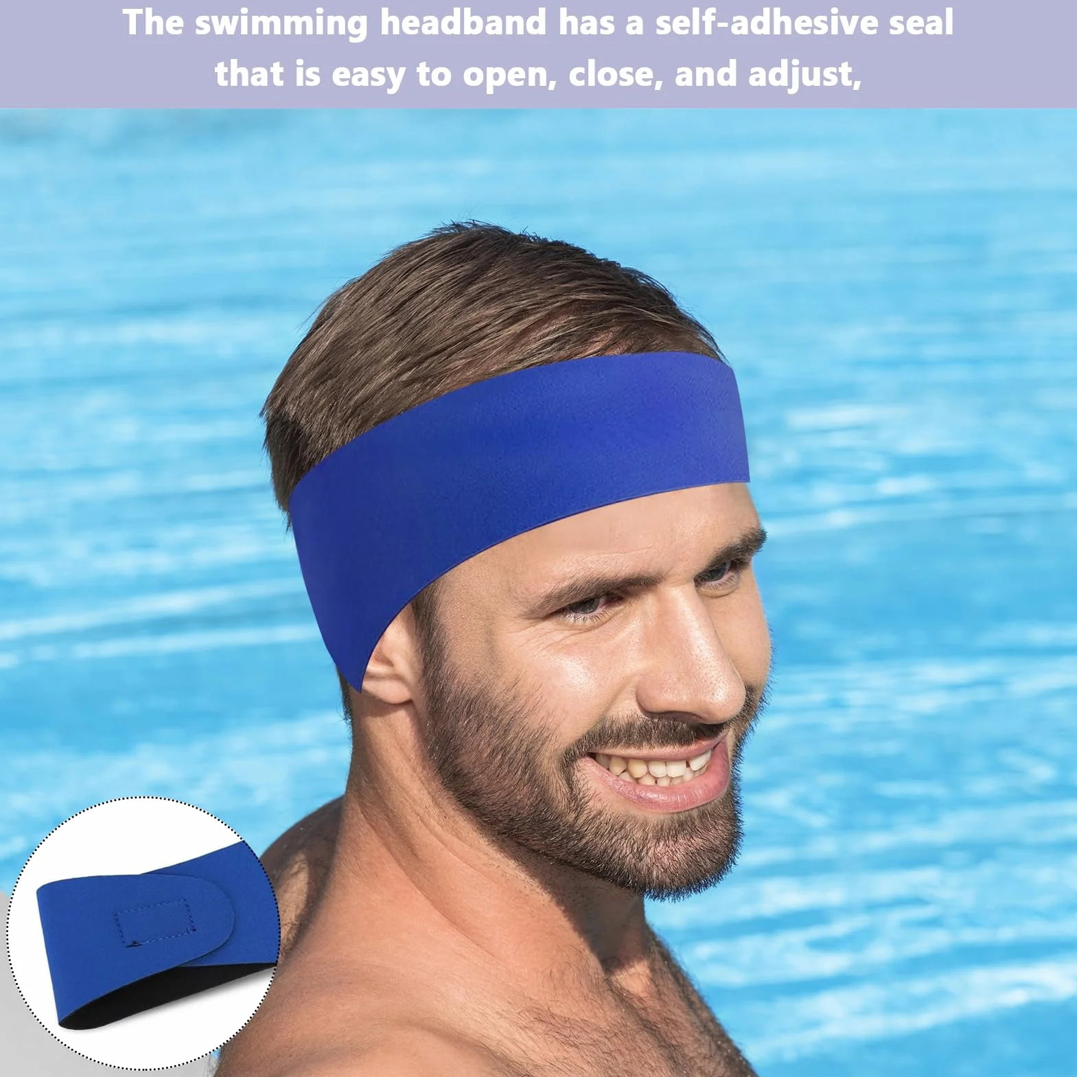 Diadema de natación para niños, diadema de neopreno ajustable, diadema de protección auditiva para piscina, banda deportiva elástica náutica para natación y surf