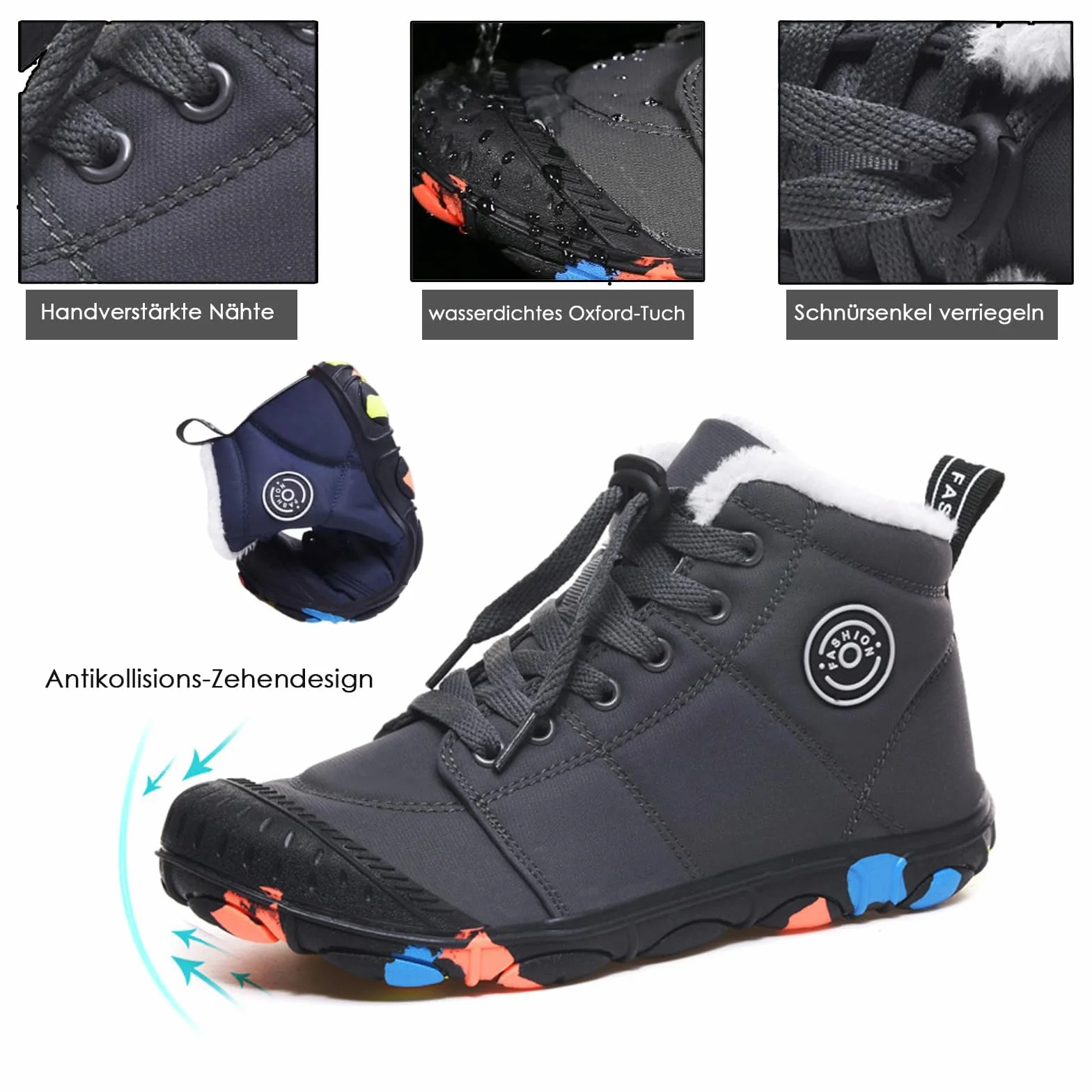 Zapatos descalzos para niños, de invierno, impermeables, descalzos, de invierno, zapatos de senderismo, ligeros, antideslizantes, botas de goma de invierno