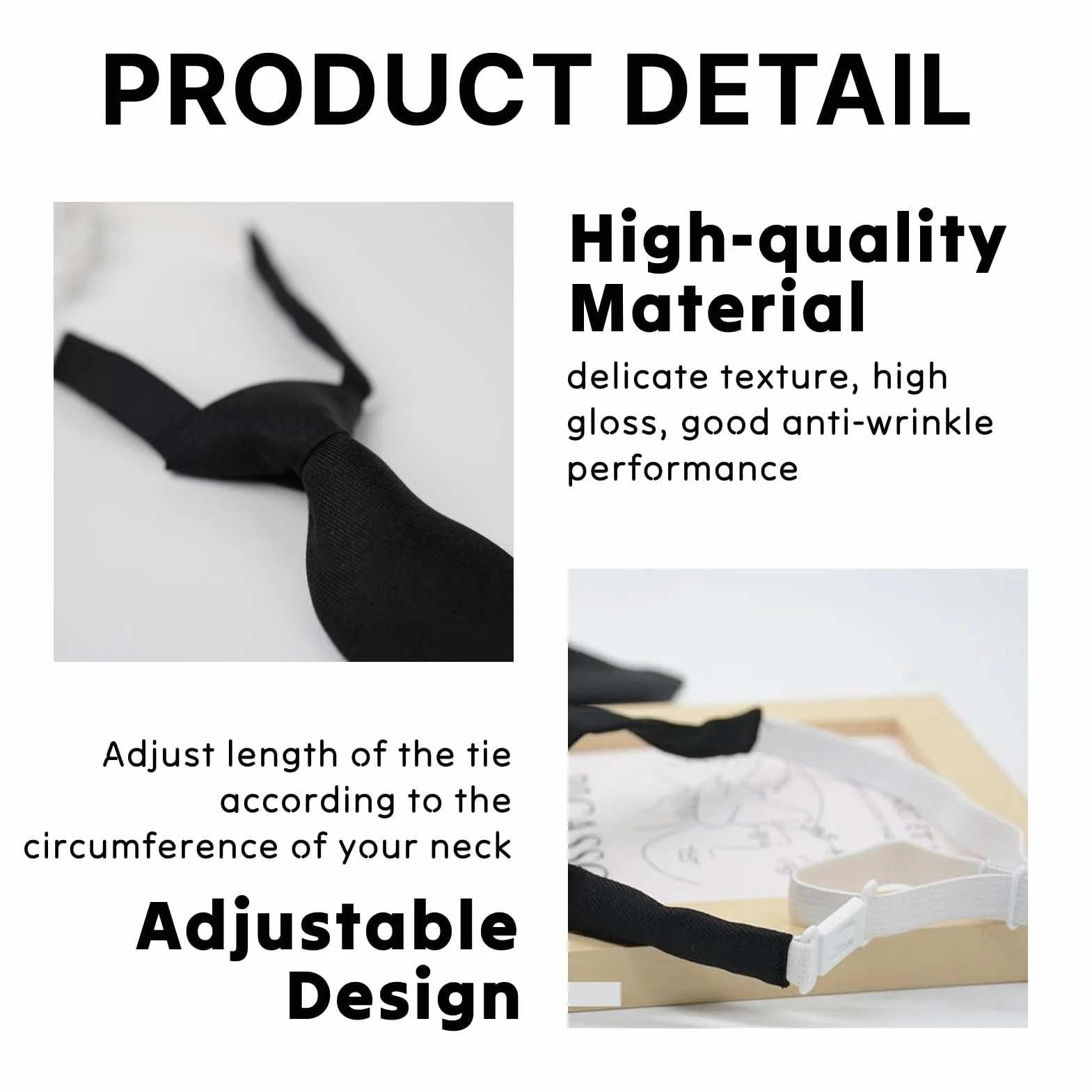 Corbatas para Mujer, 2 Piezas Corbata Ajustable para Niña Corbata Larga, Ideal para Cosplay, Escuela, Bodas, Fiestas y Más