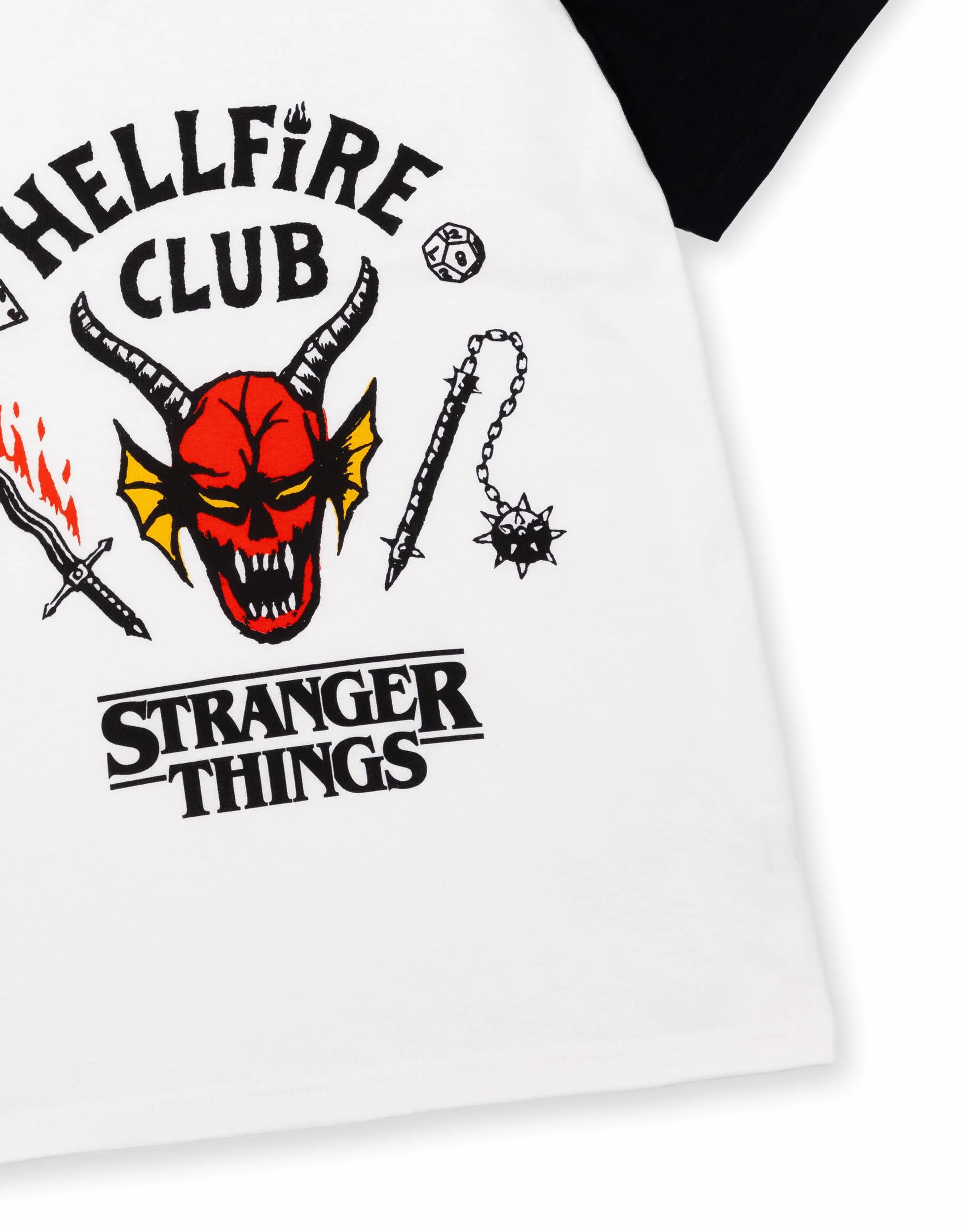 Stranger Things Hellfire Club Camiseta para niños | Chicos Chicas Hawkins Society Eddie White Outfit | Mercancía de la Temporada 4