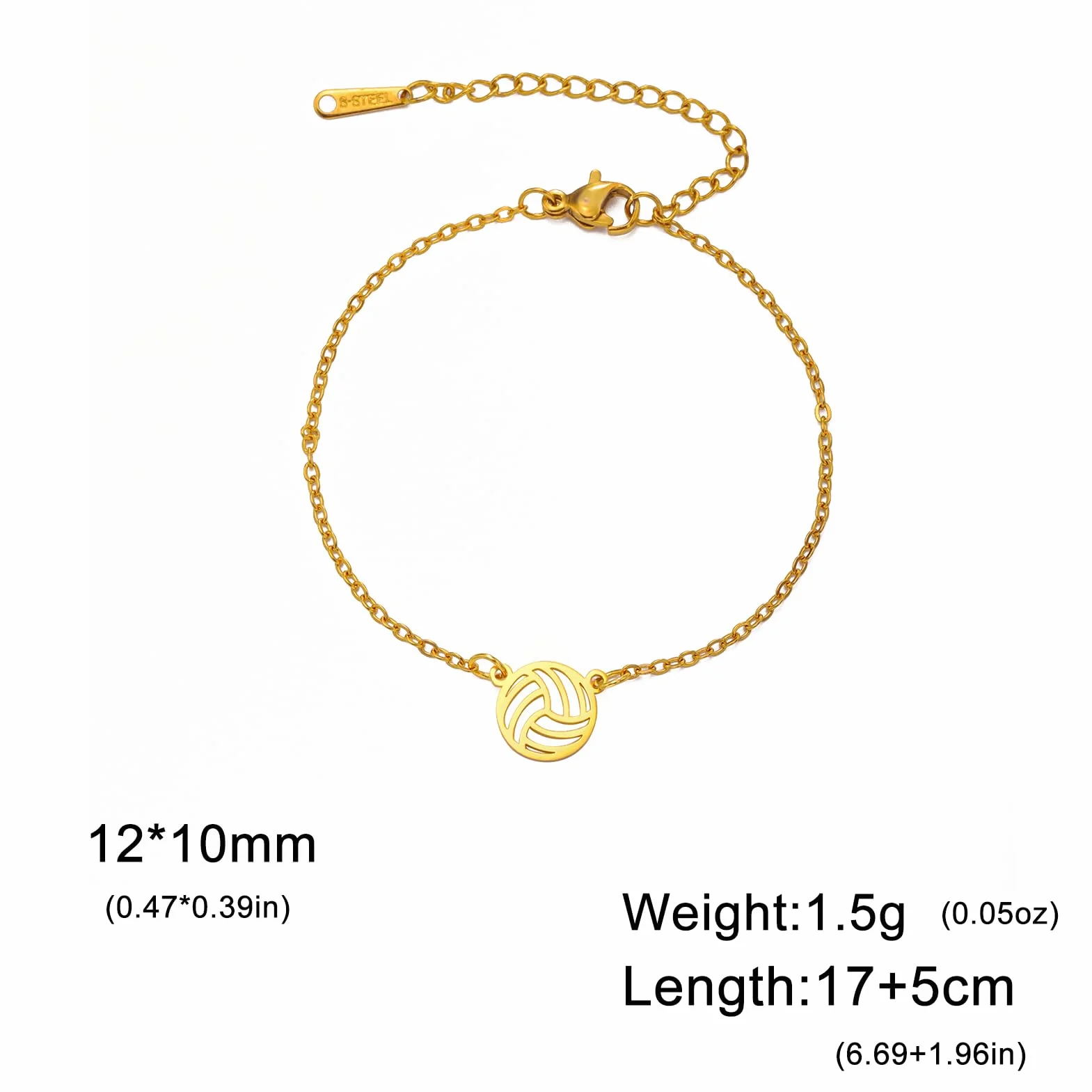 TEAMER Collar de Vollyball de Acero Inoxidable Delicado Colgante de Voleibol Pulsera Pendiente Joyería de Bola Deportiva de Moda