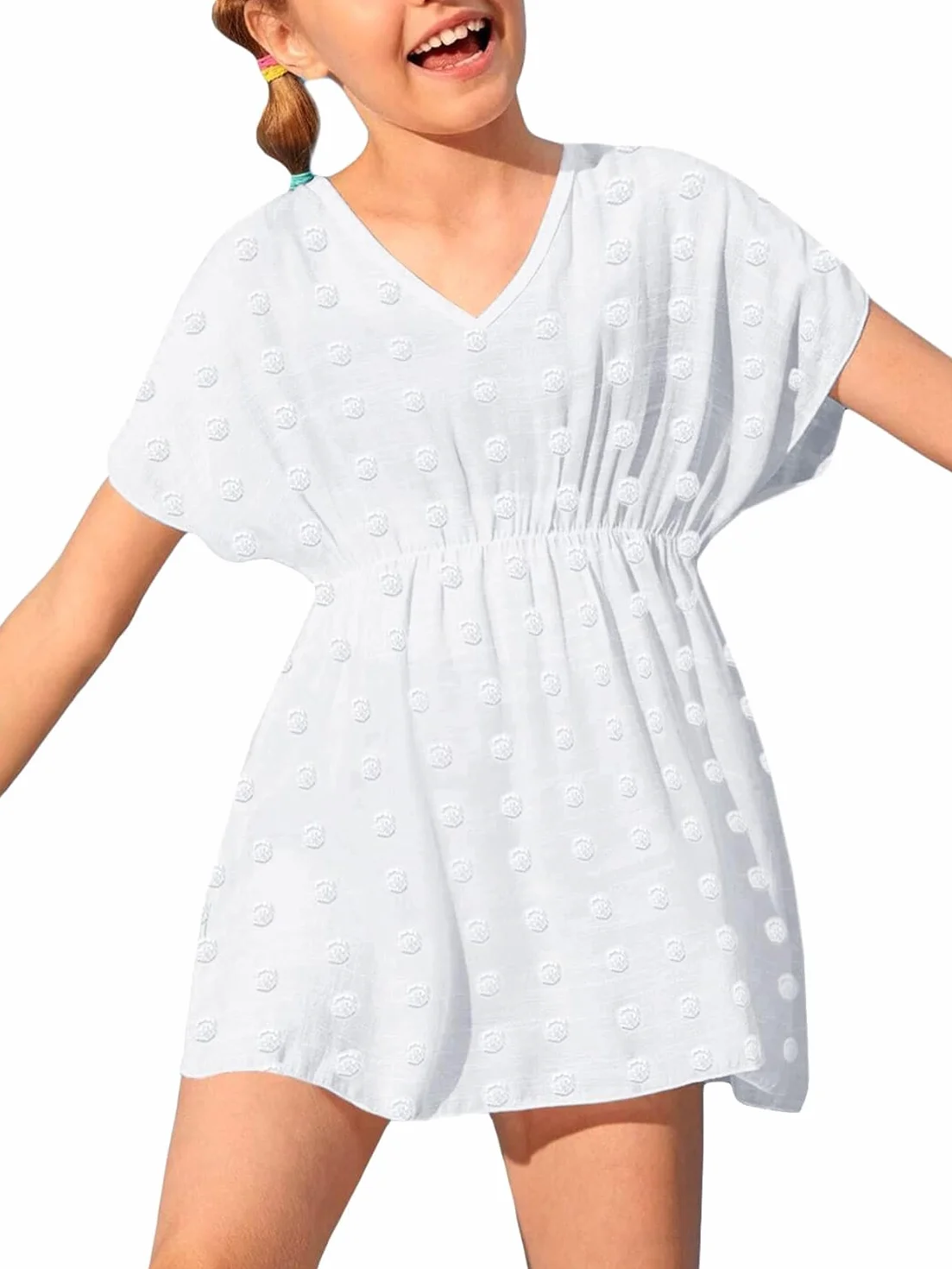 Haloumoning Traje de baño para niña para niños, cubierta de playa, traje de baño, cubierta para traje de baño, bonito vestido de playa