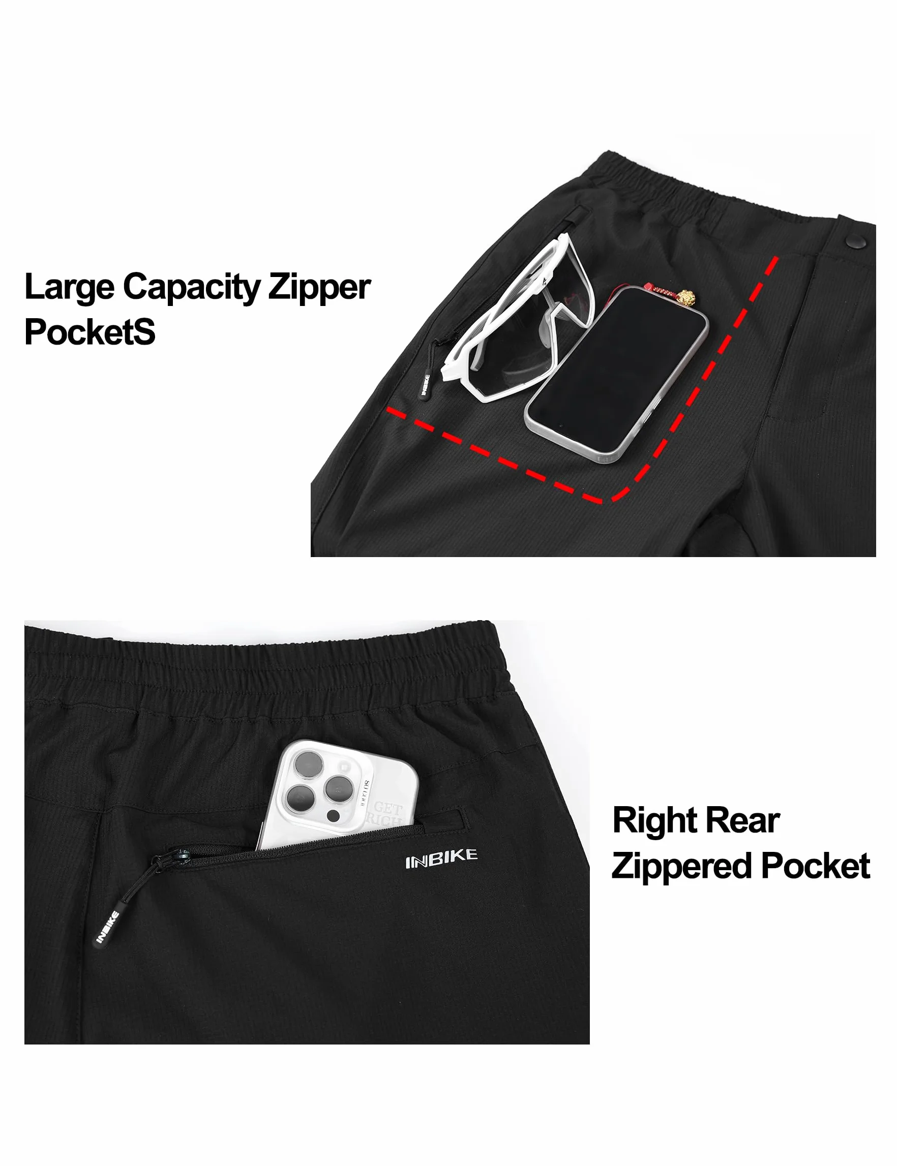 INBIKE Pantalones de Deporte Hombre Ligero Secado Rápido Trekking Senderismo Jogging Ciclismo MTB Deportes al Aire Libre Transpirable S-4XL LP702