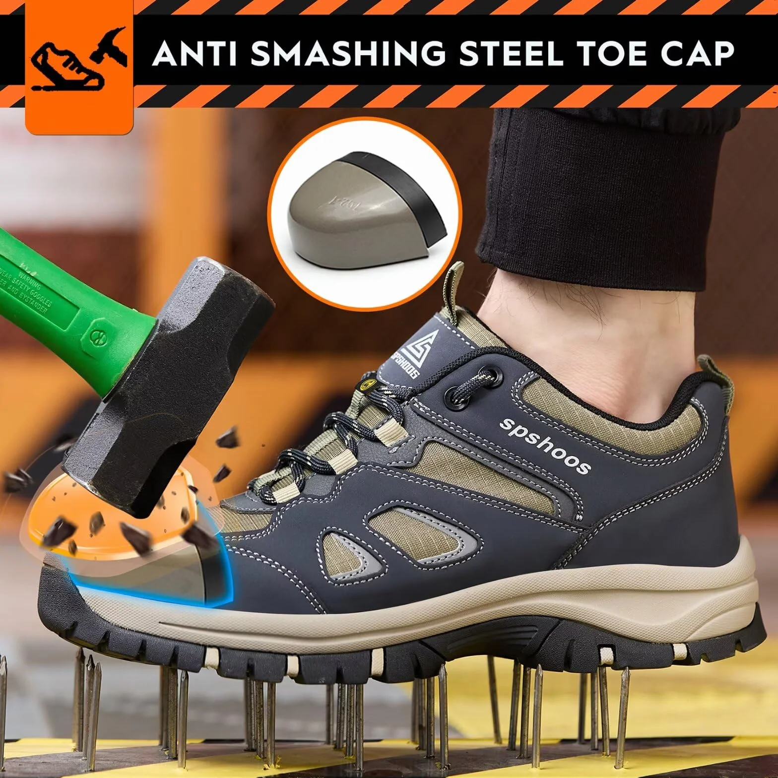 Zapatos de Seguridad para Hombre Mujer S1P ESD Zapatillas Trabajo Comodos Calzado de Seguridad Ligero con Punta de Acero