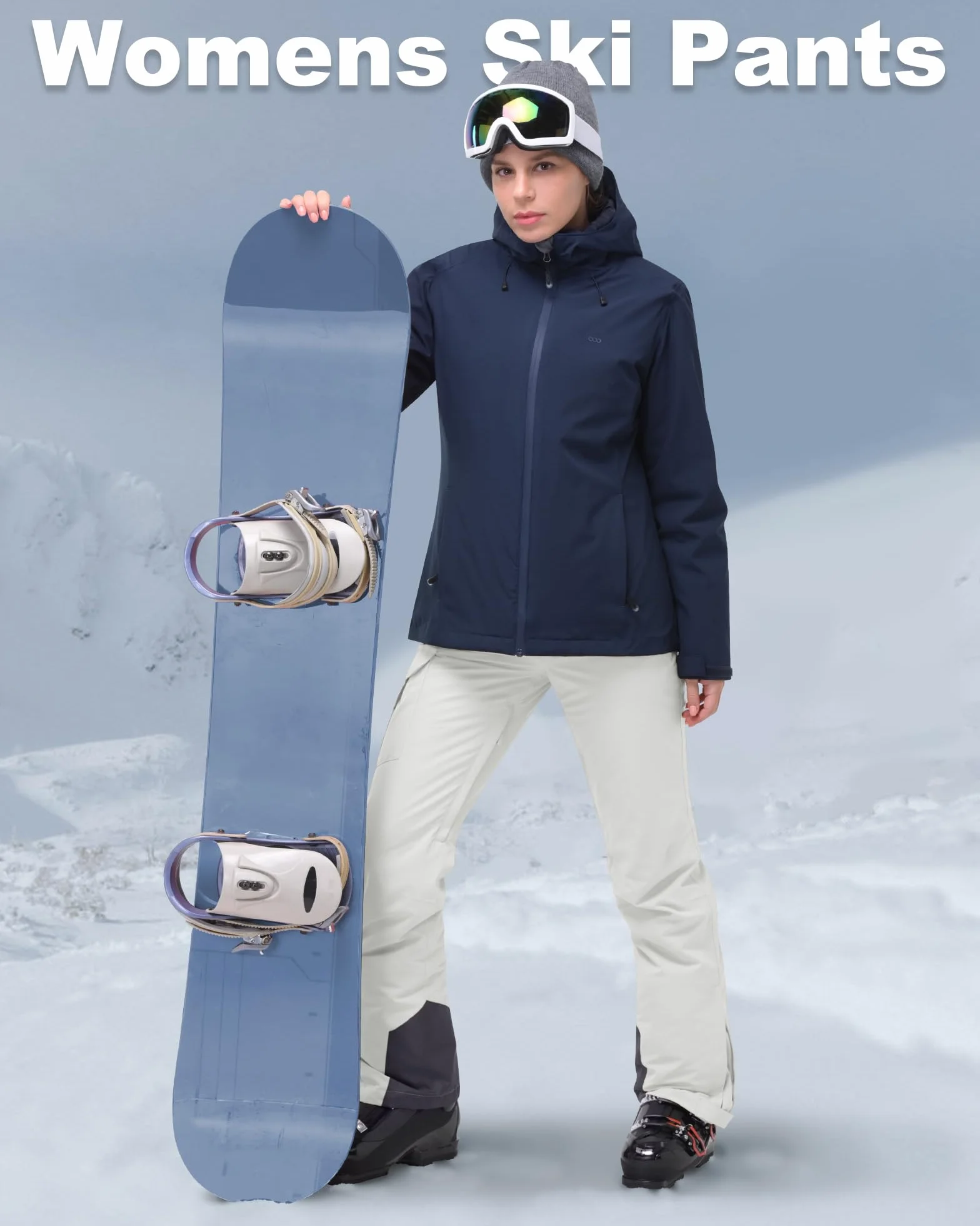 33,000ft Pantalones de esquí para mujer, impermeables, resistentes al viento, softshell, con forro cálido, térmicos, para senderismo, invierno