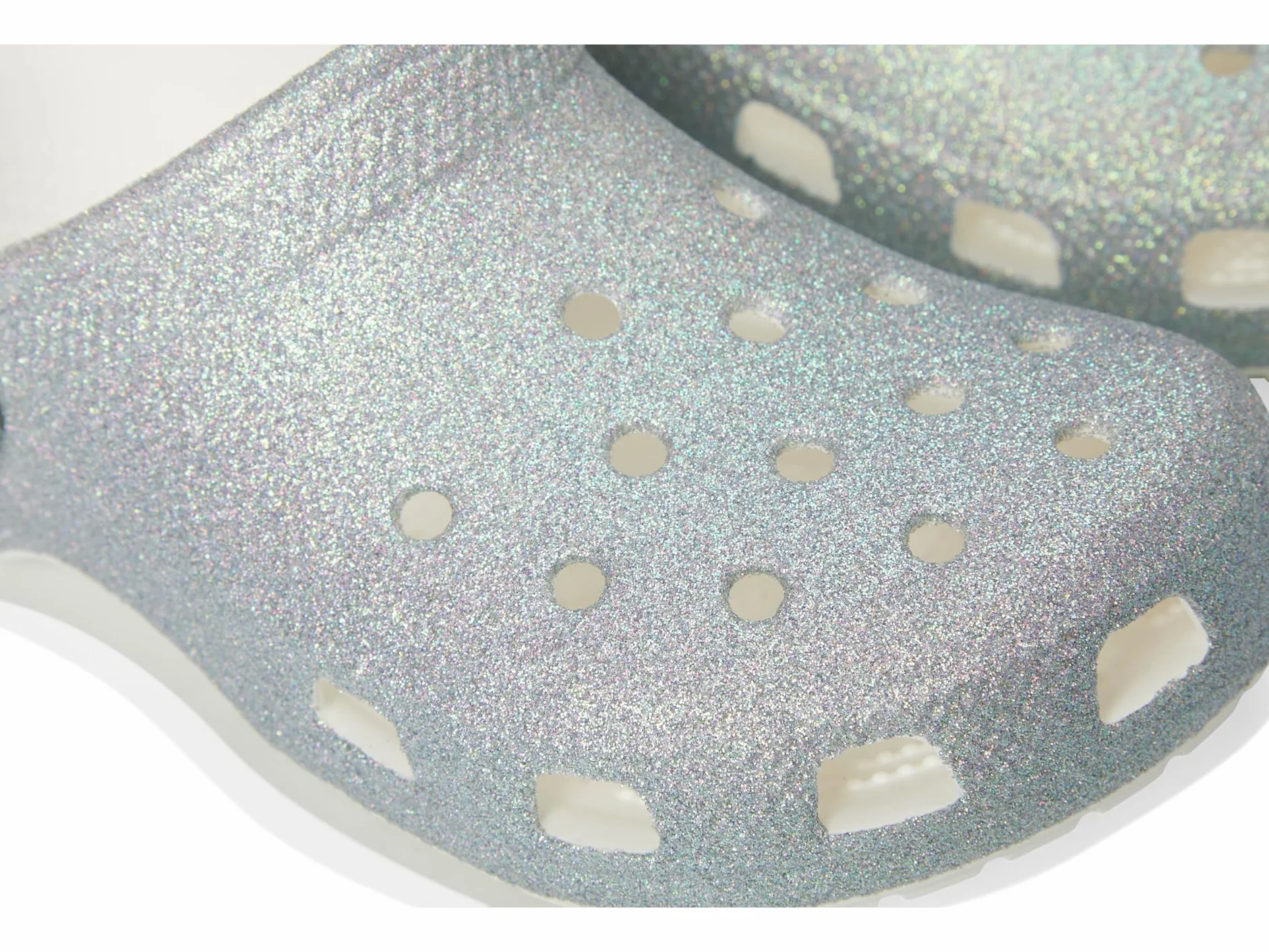 Crocs Classic Iridescent Glitter Cgk, Zuecos Unisex niños, Blanco, 34/35 EU