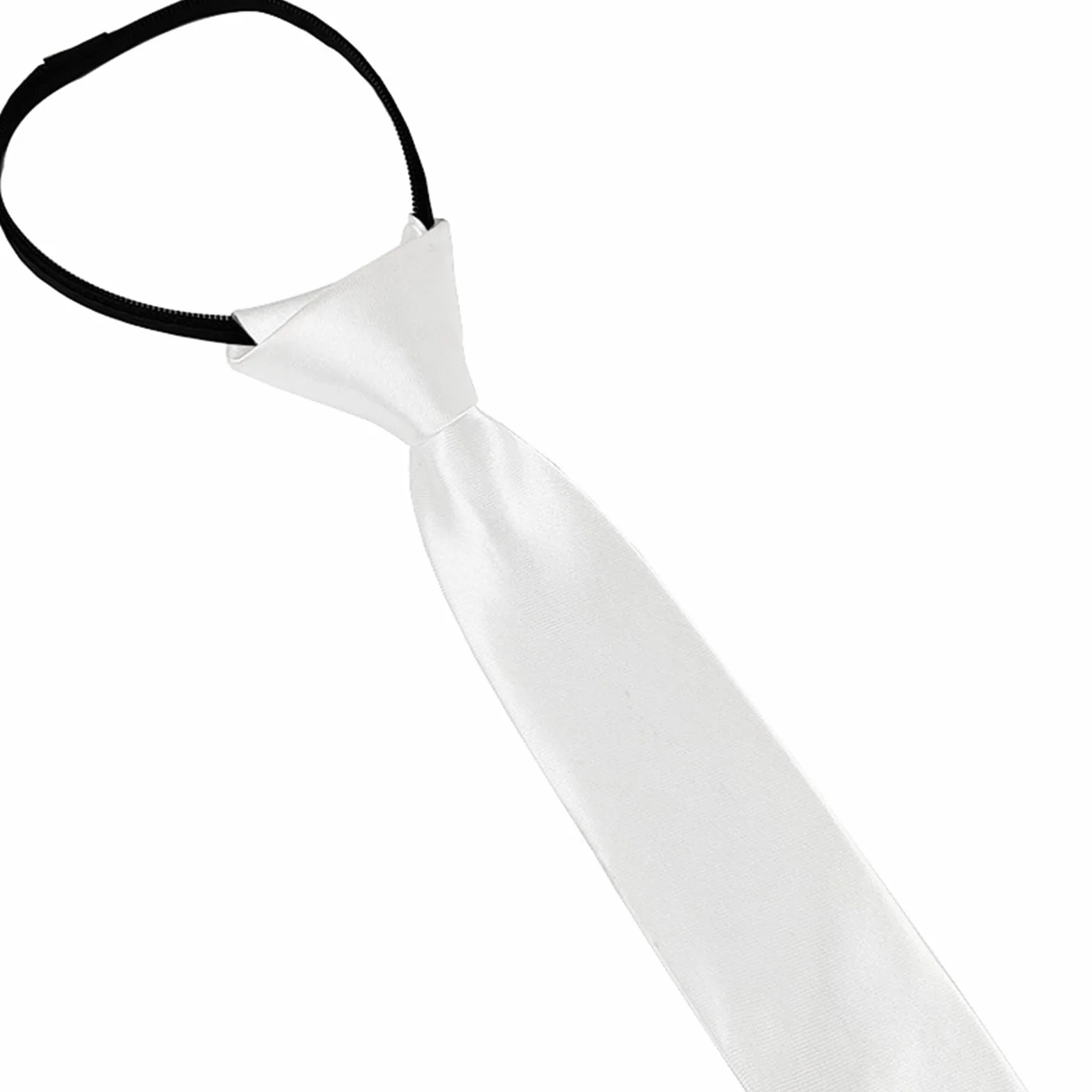 Corbata infantil preanudada de satén con cremallera ajustable 38 cm largo para niño, niña, formal, boda, celebración uniforme escolar
