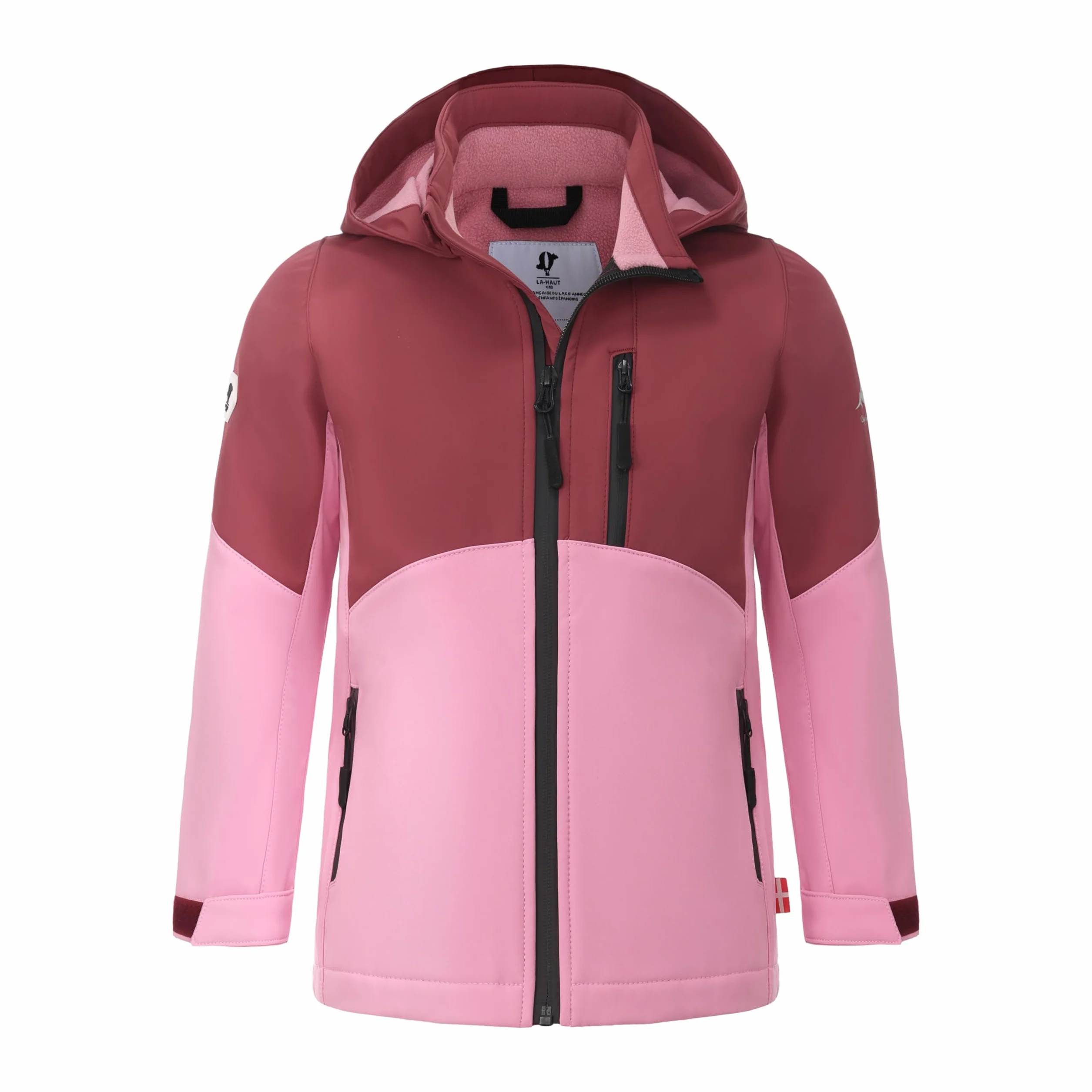 Chaqueta softshell cortavientos con capucha para niños y niñas, forro polar. Material impermeable de 5000 mm sin PFC minimizado de contaminación.