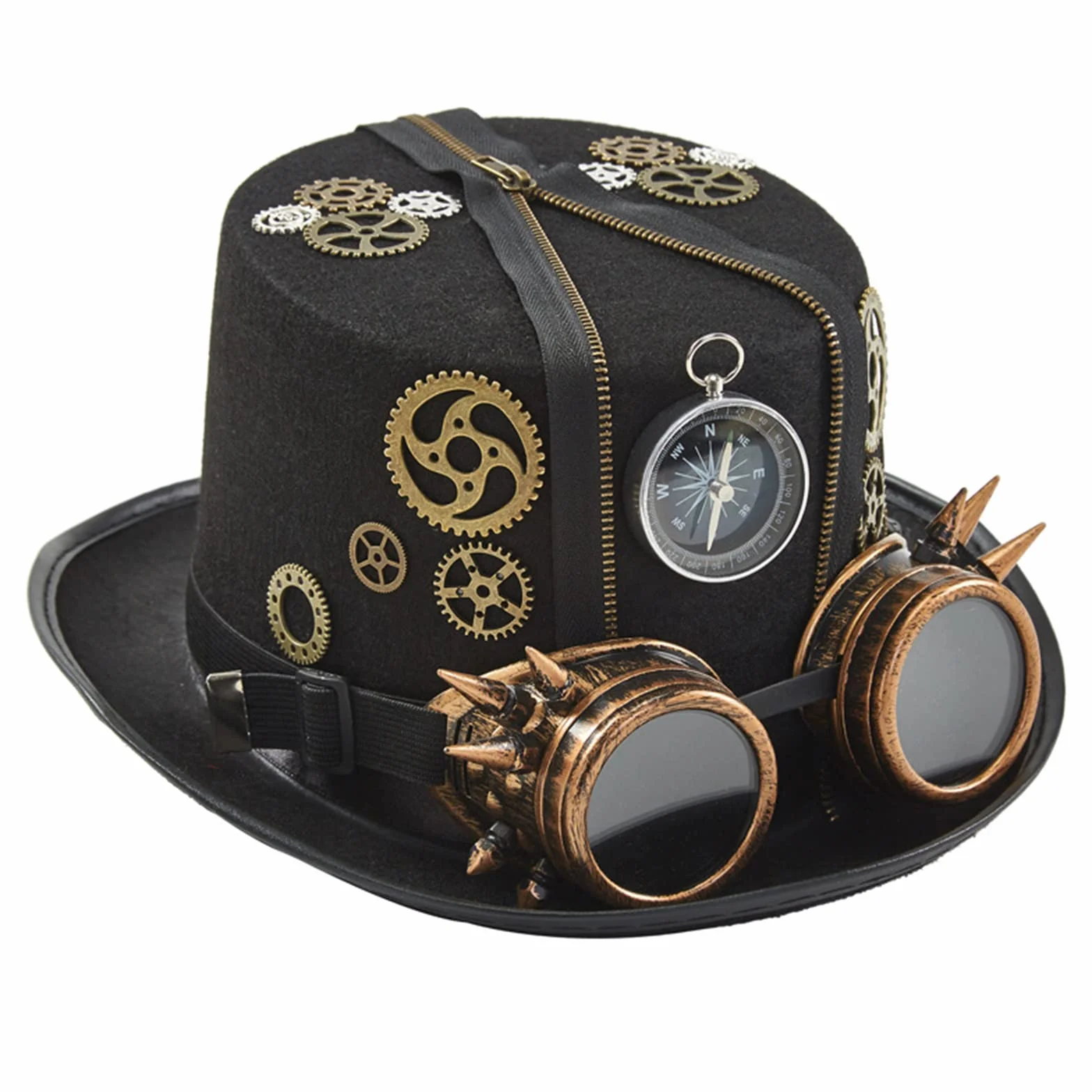 Sombrero de Copa Steampunk con Gafas Sombrero Steampunk Sombrero de Viajero del Tiempo Steampunk Accesorios Steampunk Sombrero Bombín Steampunk