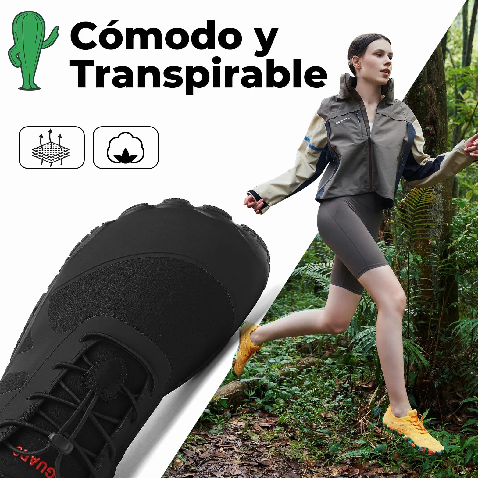 SAGUARO Barefoot Zapatillas Minimalista Ligera Zapatillas de Trail Running para Zero Drop Soles, Gr.36-48