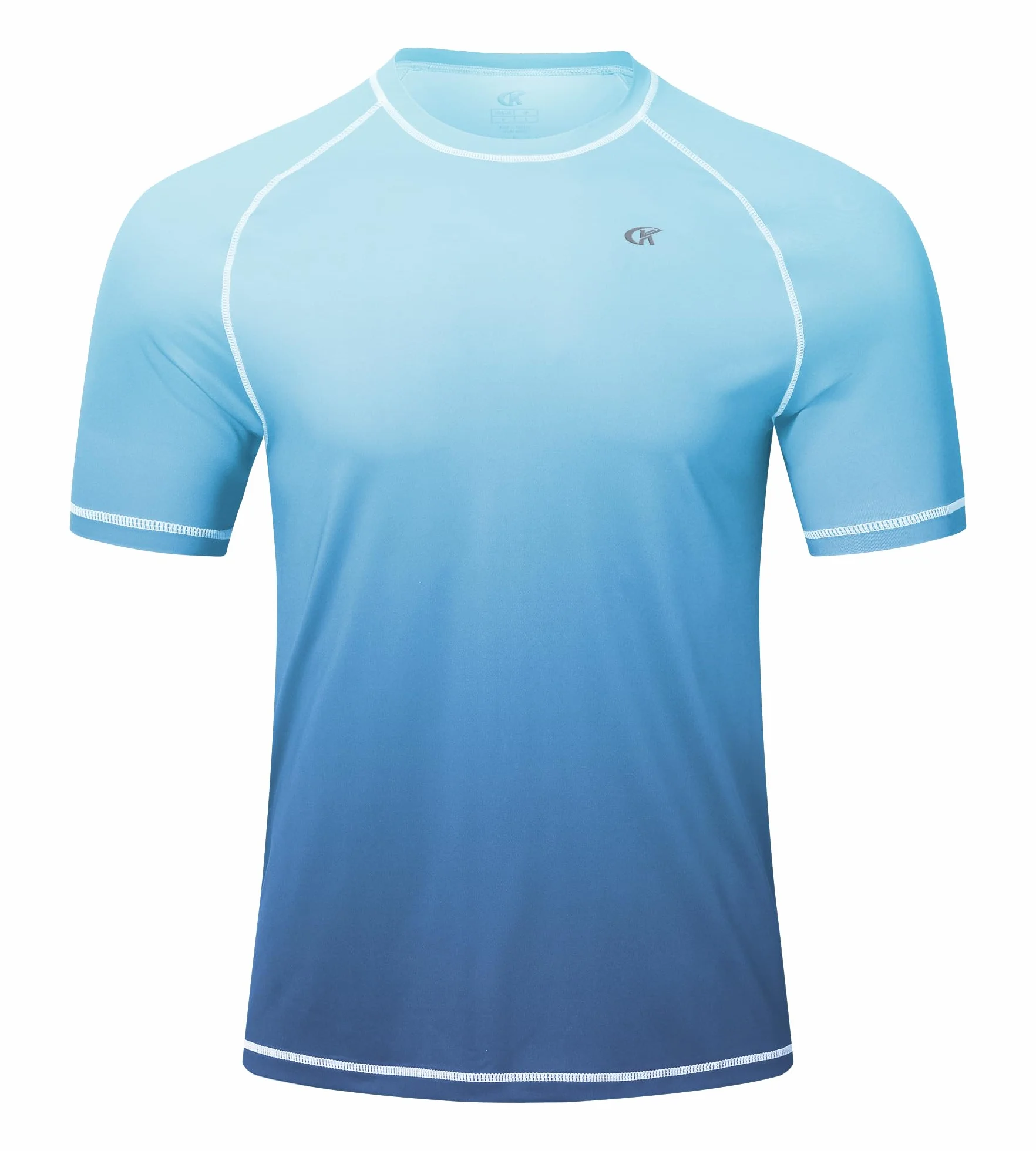 Huayuzh Men's Watersport Rash Guards Swimming Shirts UV Swim Top UPF 50+ Quick Dry Short Sleeve Surfing Running Sports Top