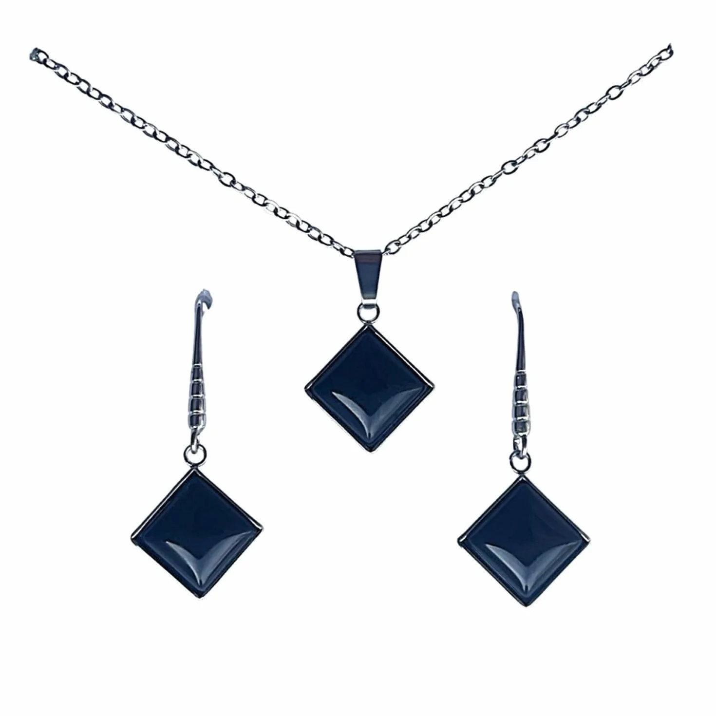 ASTER ALHELÍ - Conjunto Collar y Pendientes Mujer Piedras Naturales - Joyas Acero Inoxidable Mujer - Conjunto Joyería Elegante y Ligero - Set Collar y Pendientes Regalo Mujer