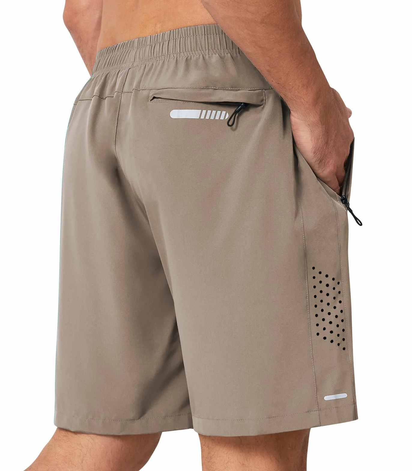 Pantalón Corto para Hombre Pantalones Cortos Deportivos Transpirable Secado Rapido para Running Gym Avec Poches Zippées