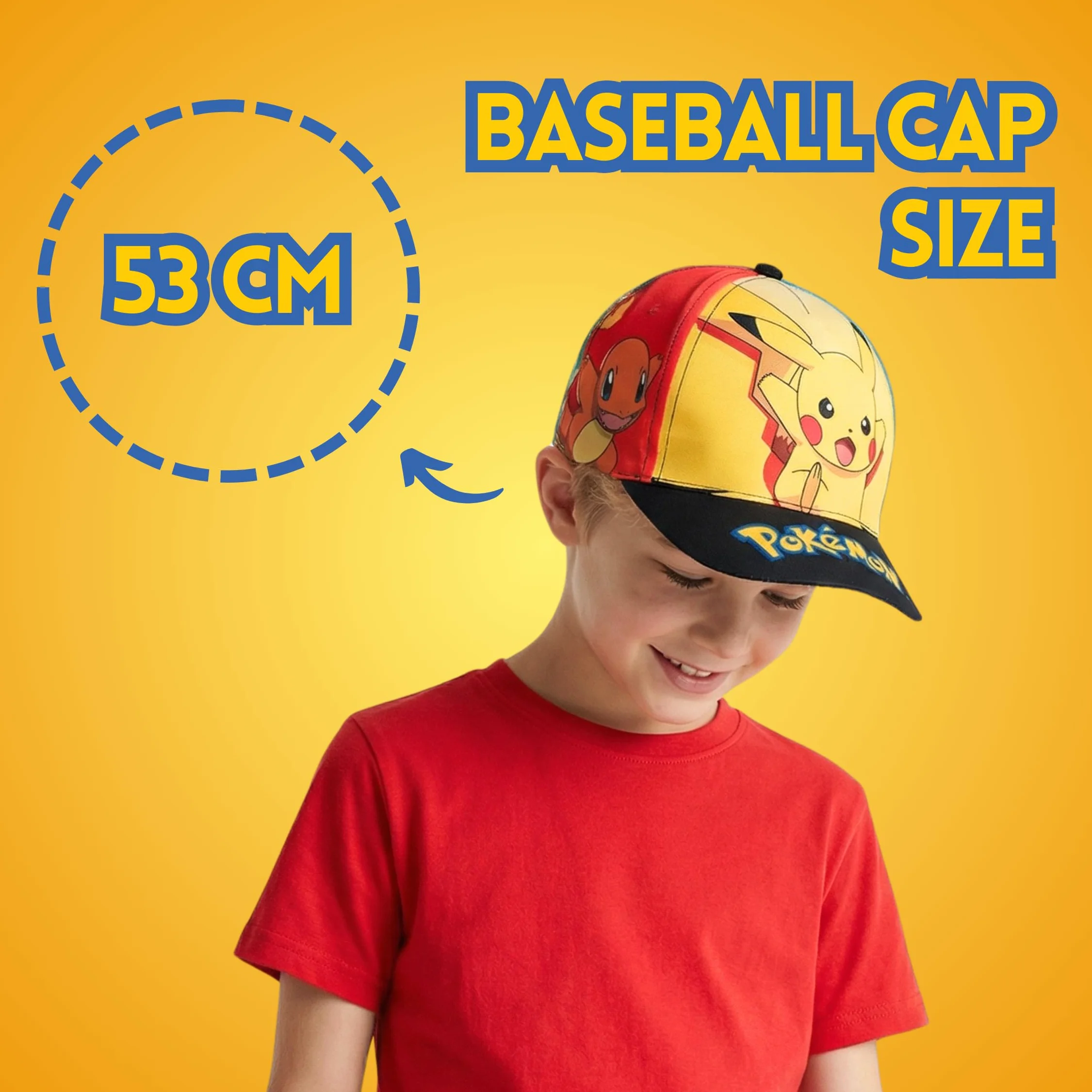 Pokémon Gorro para Niños, Gorra de Beisbol Pikachu Bulbasaur Squirtle Charmander Eevee Gorra de Verano Infantil