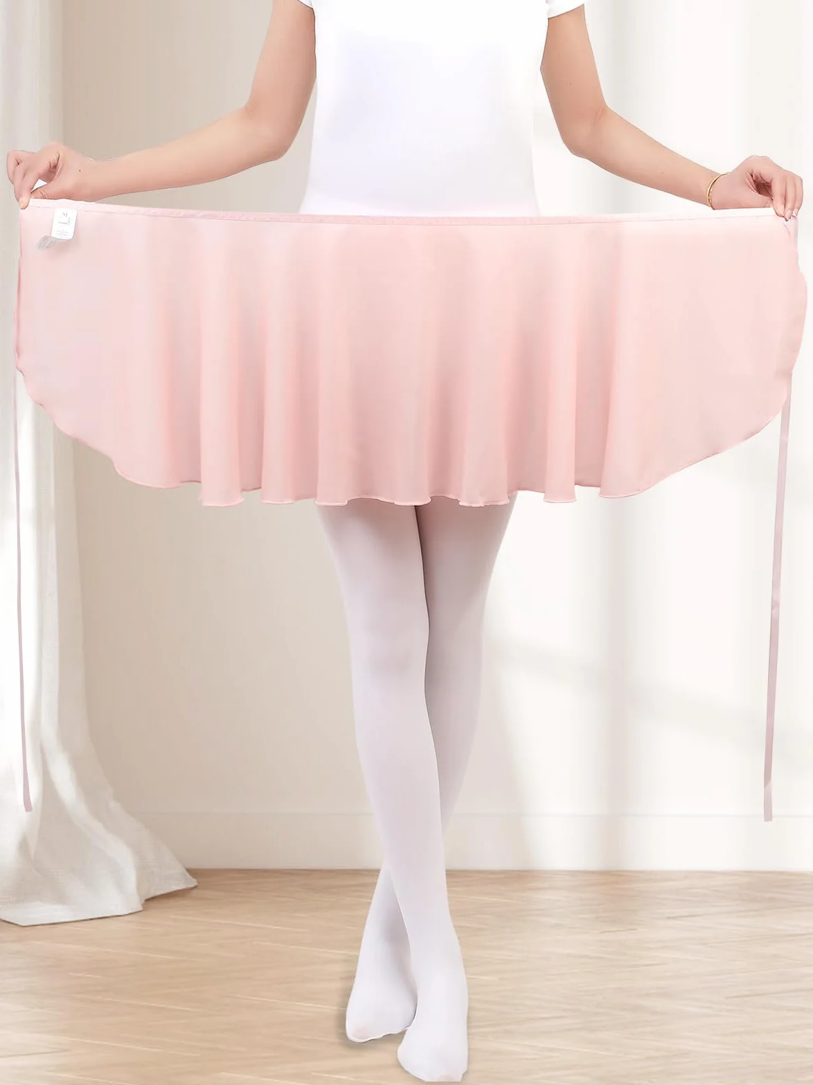 Falda de ballet de gasa con lazo ajustable para niñas y mujeres
