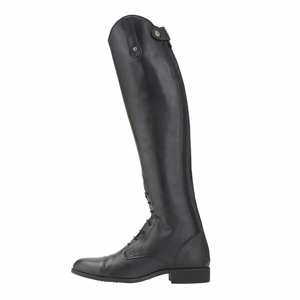 Las Mujeres Botas Ecuestres Retro PU Botas De Cuero De Caballero Con Cremallera Trasera Al Aire Libre De Gran Tamaño De Encaje Hasta Las Carreras De Caballos Botas De Montar (Black,37)