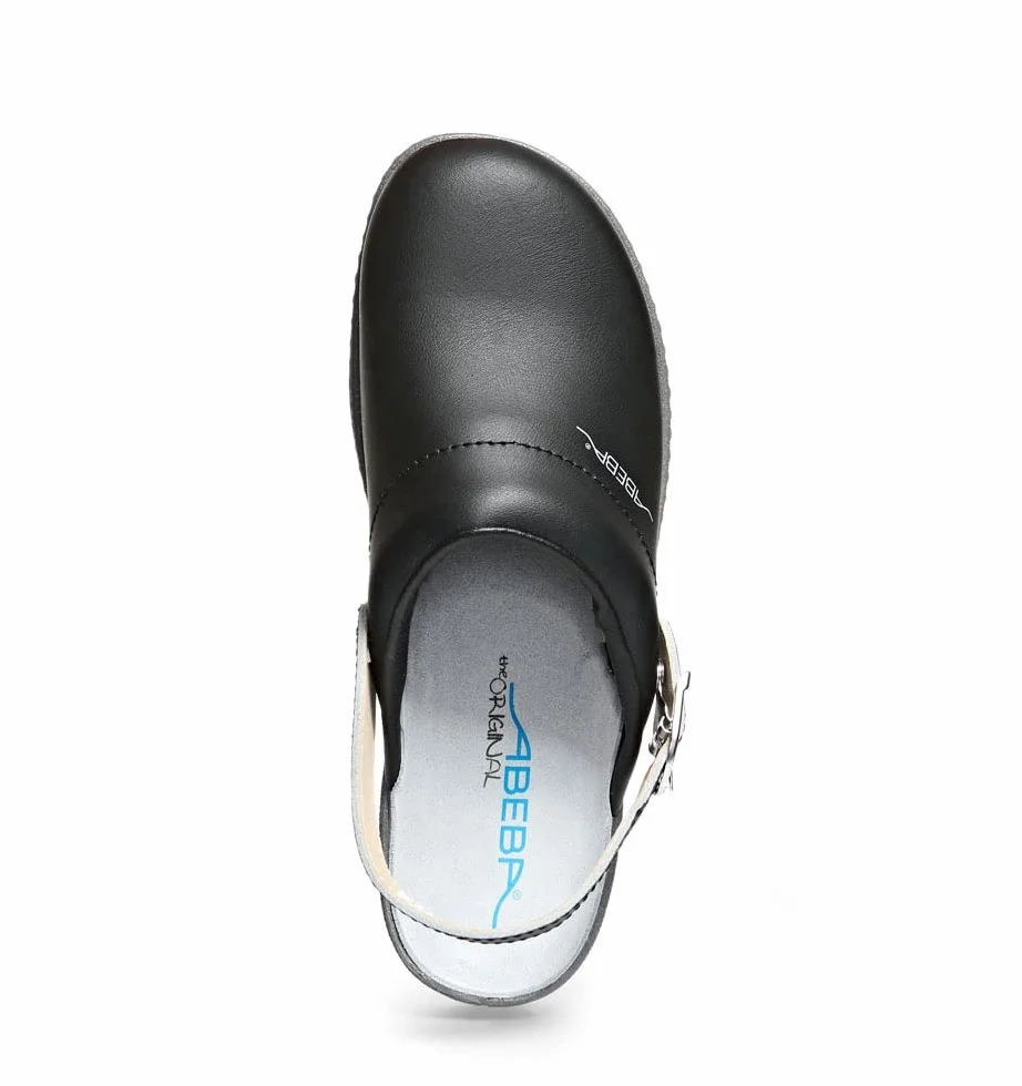 ABEBA 7031 OB Zueco profesional, suela antideslizante, negro, talla 44