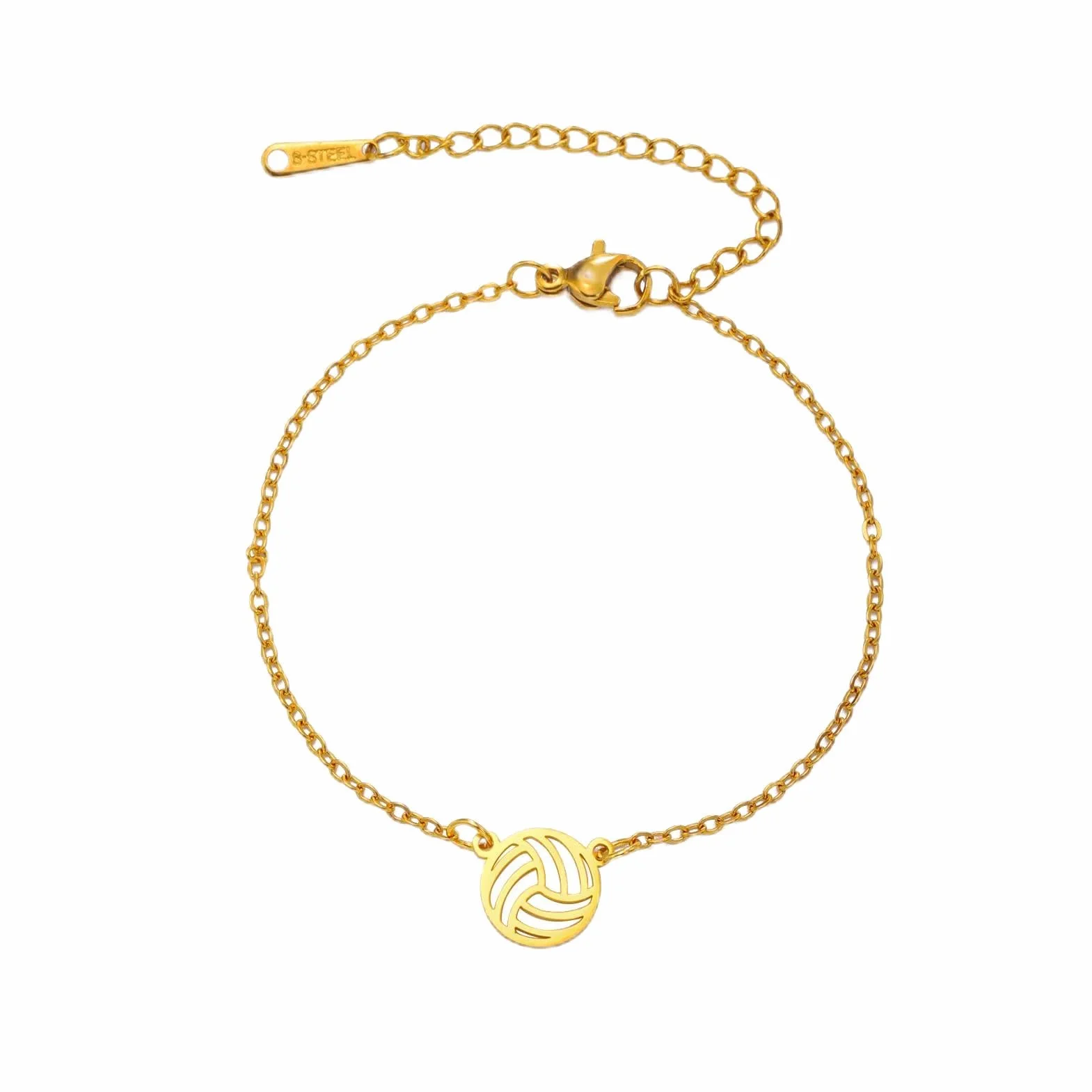 TEAMER Collar de Vollyball de Acero Inoxidable Delicado Colgante de Voleibol Pulsera Pendiente Joyería de Bola Deportiva de Moda