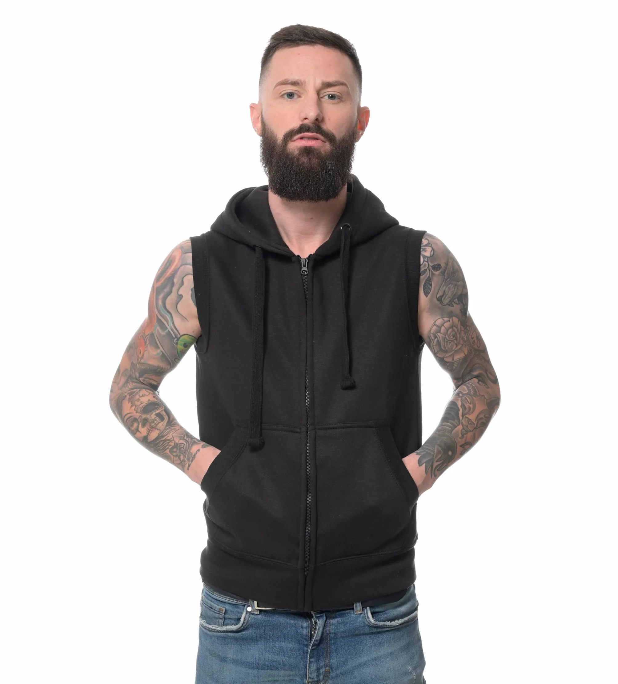 ROCK-IT Apparel Chaqueta con Capucha sin Mangas para Hombre I Sudadera con Capucha de Primera Calidad con Tejido Muy Suave Tallas S-4XL Jogging, Entrenamiento, Fitness