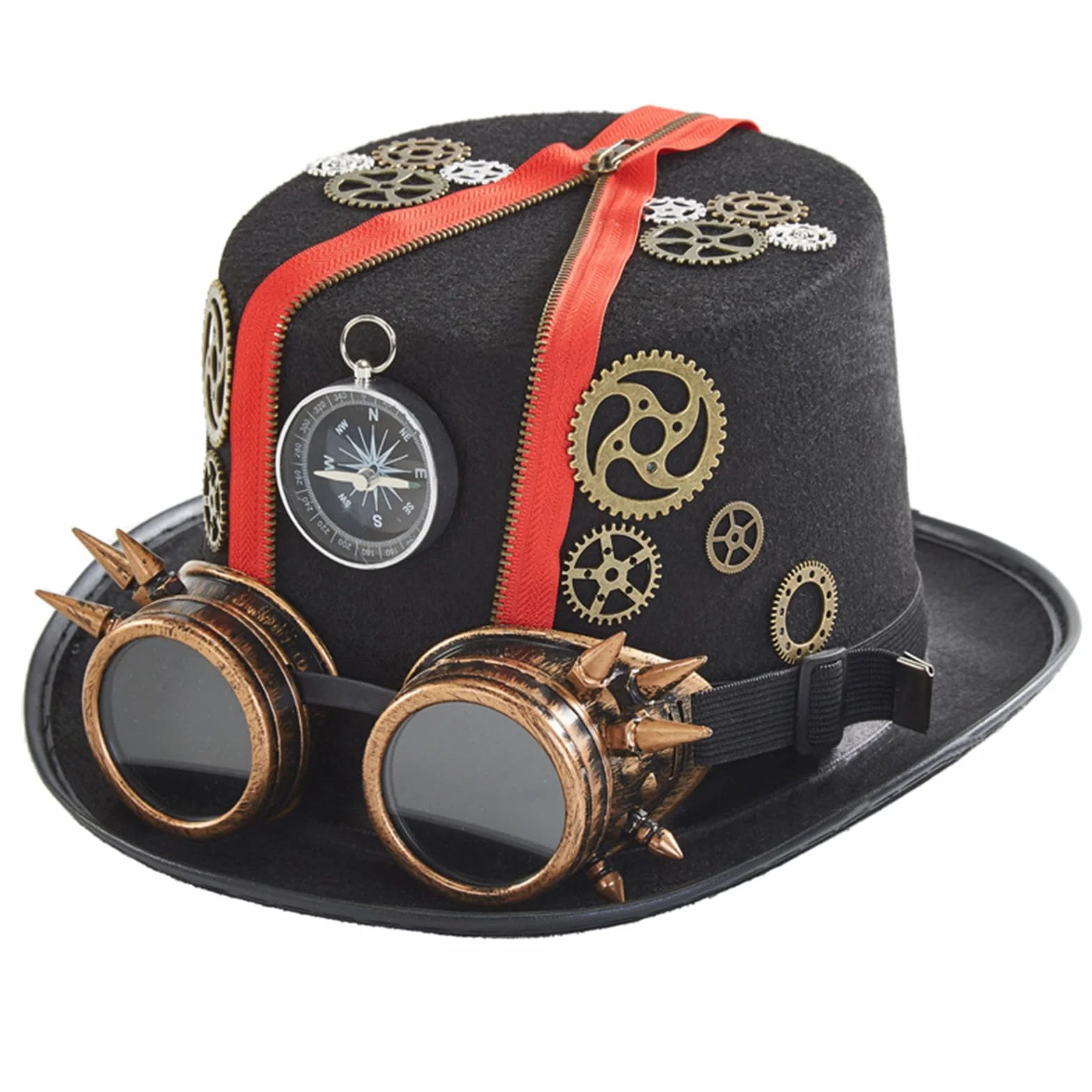 Sombrero de Copa Steampunk con Gafas Sombrero Steampunk Sombrero de Viajero del Tiempo Steampunk Accesorios Steampunk Sombrero Bombín Steampunk