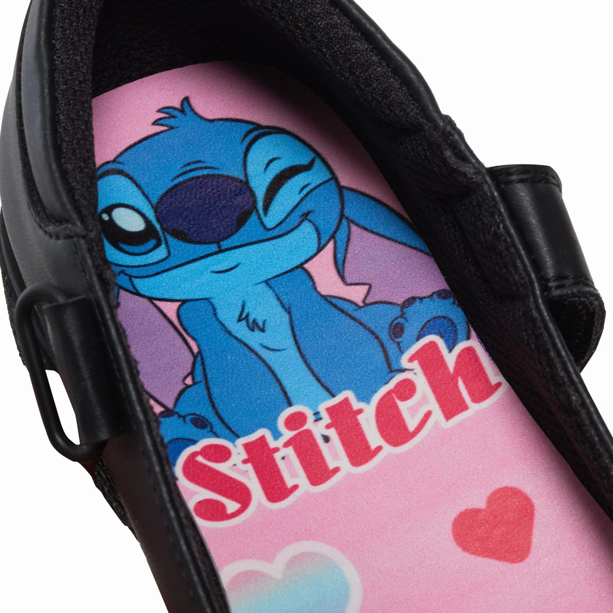 Disney Zapatos Escolares para niñas Stitch, Zapatos Mocasines Negros con Suela Resistente y fácil de Sujetar