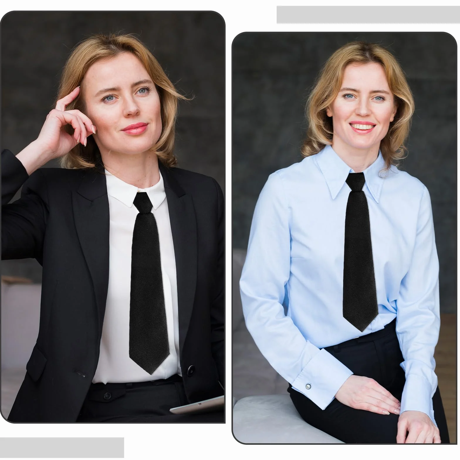 Ymapinc Corbata Negra, Corbatas Ajustables para Mujer Corbata JK Corbata Estrecha para Niñas Niños Uniforme JK Cosplay Graduación Boda