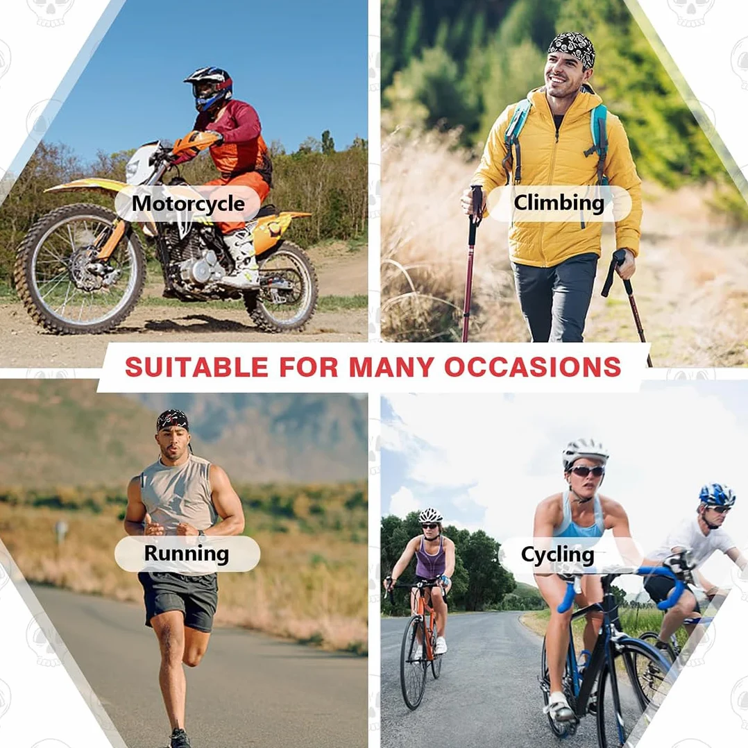 2 Piezas Bandana Ciclismo Hombre Mujer Pañuelo Cabeza Ciclismo para Nadar Correr Senderismo Montañismo y Moto