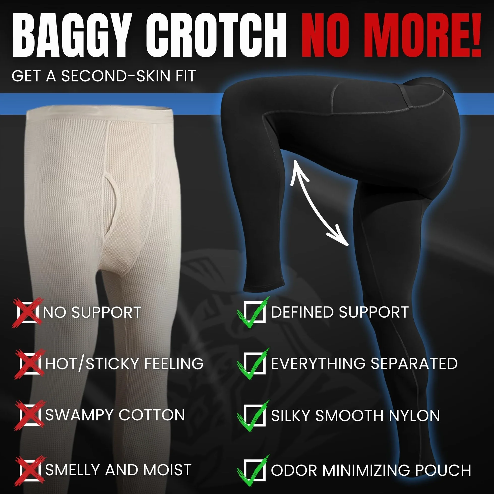 RM Real Men Real D Pouch Thermal Compression Pants Men Pantalones de compresión para Hombre