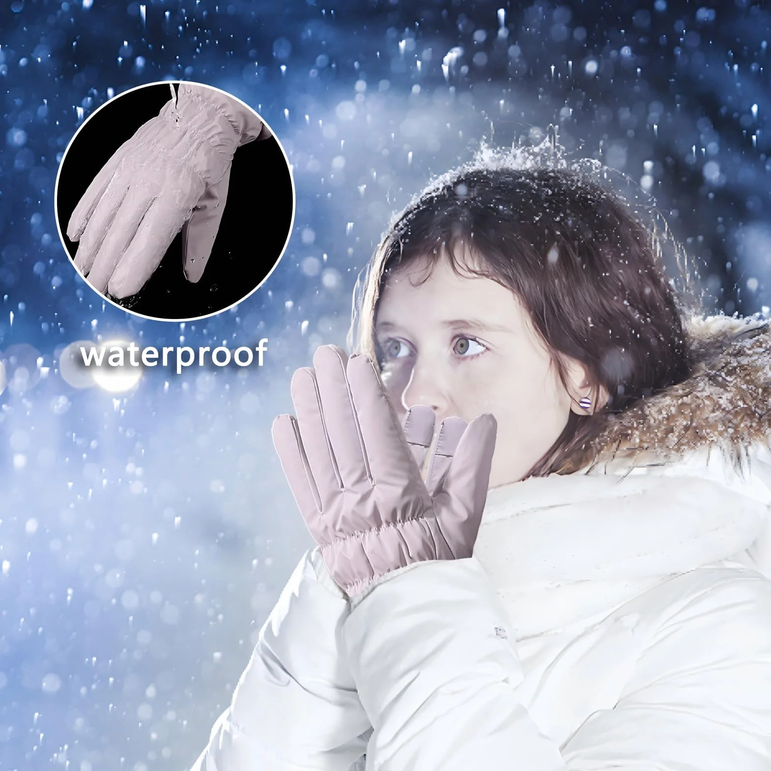 Guantes Térmicos Impermeables para Mujer - Touchscreen con Forro Polar, para Esquí, Cálidos a Prueba de Viento, para Caminar