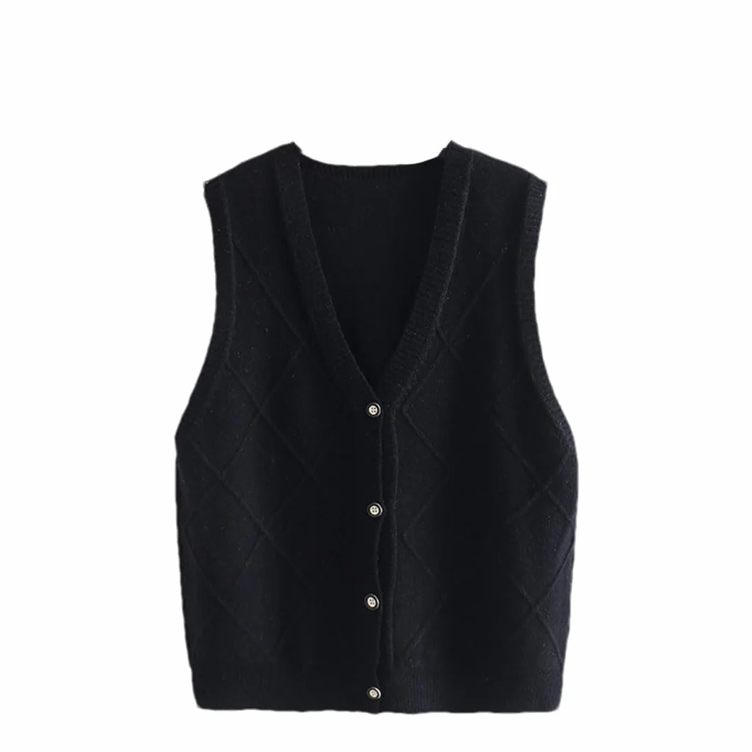 Chaleco Cárdigan De Talla Grande para Mujer, Suéter De Punto Sin Mangas con Cuello En V, De Gran Tamaño
