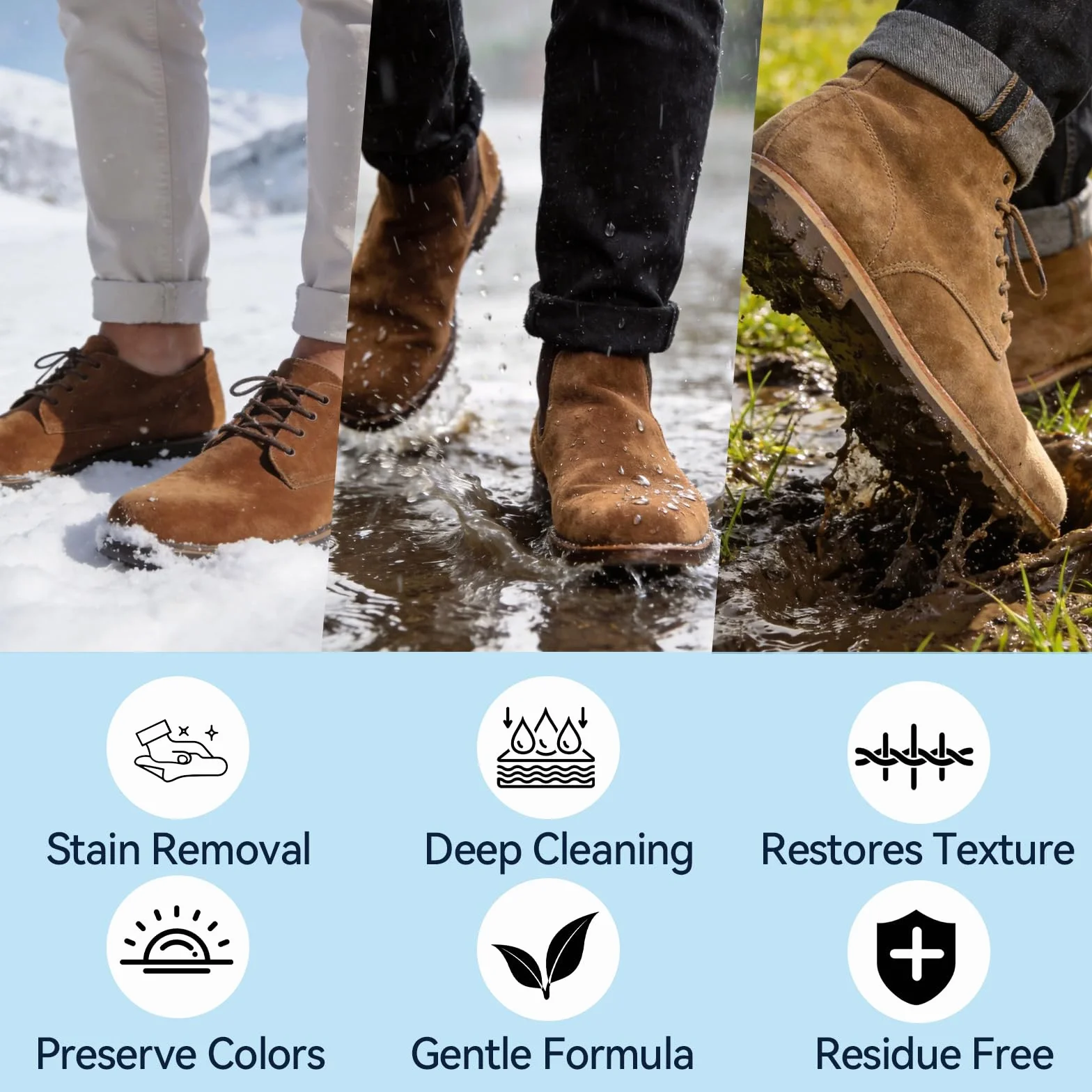 Limpiador Zapatillas, Limpiador Zapatos Ante, 200ml Suedes Cleaner para Zapatillas Nobuk Botas, Limpiador Zapatillas Blancas Con Cepillo y Toalla, Elimina Suciedad Manchas y Marcas de Agua
