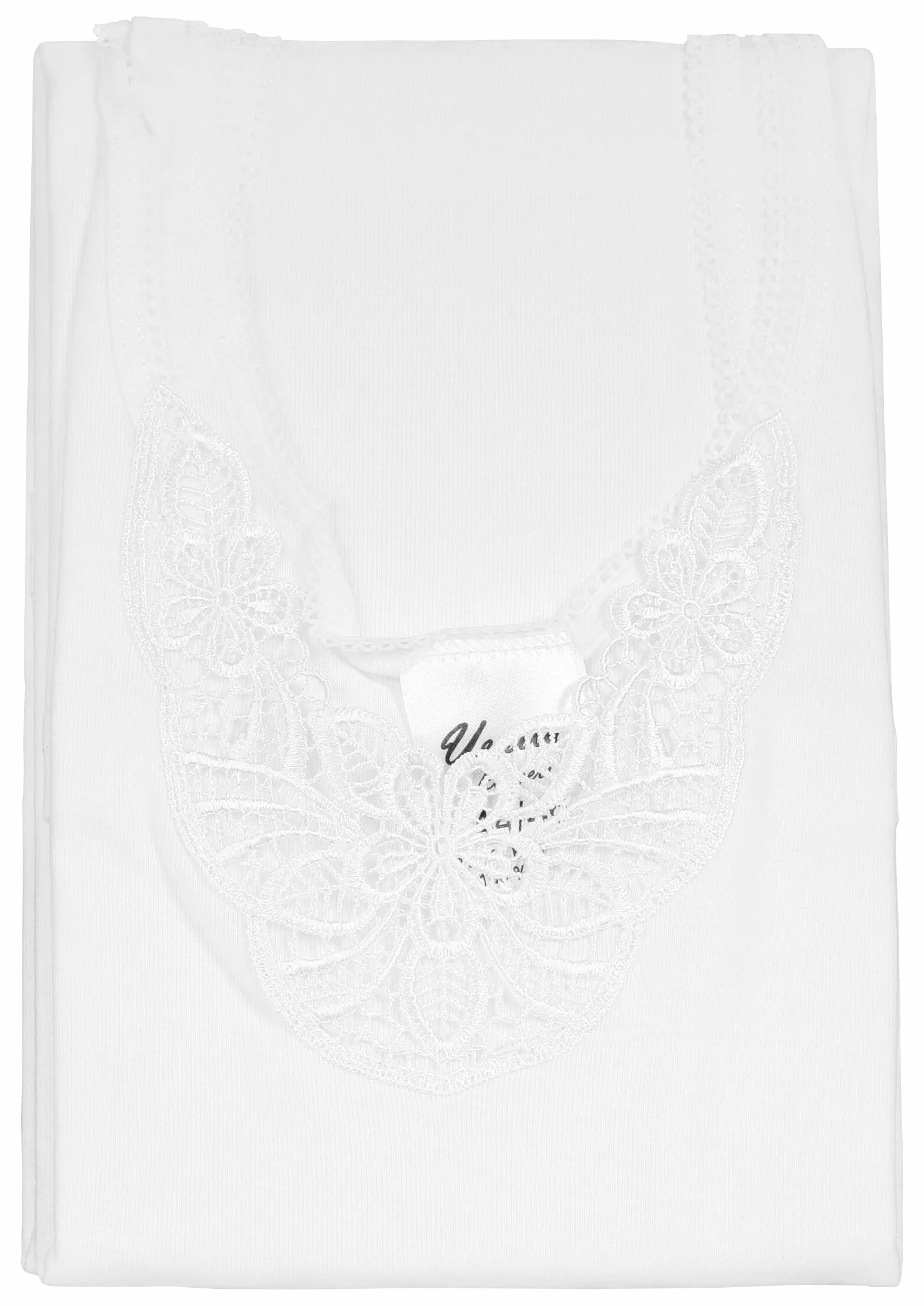 4 Piezas Camiseta Interior con Encaje, 100% Algodòn