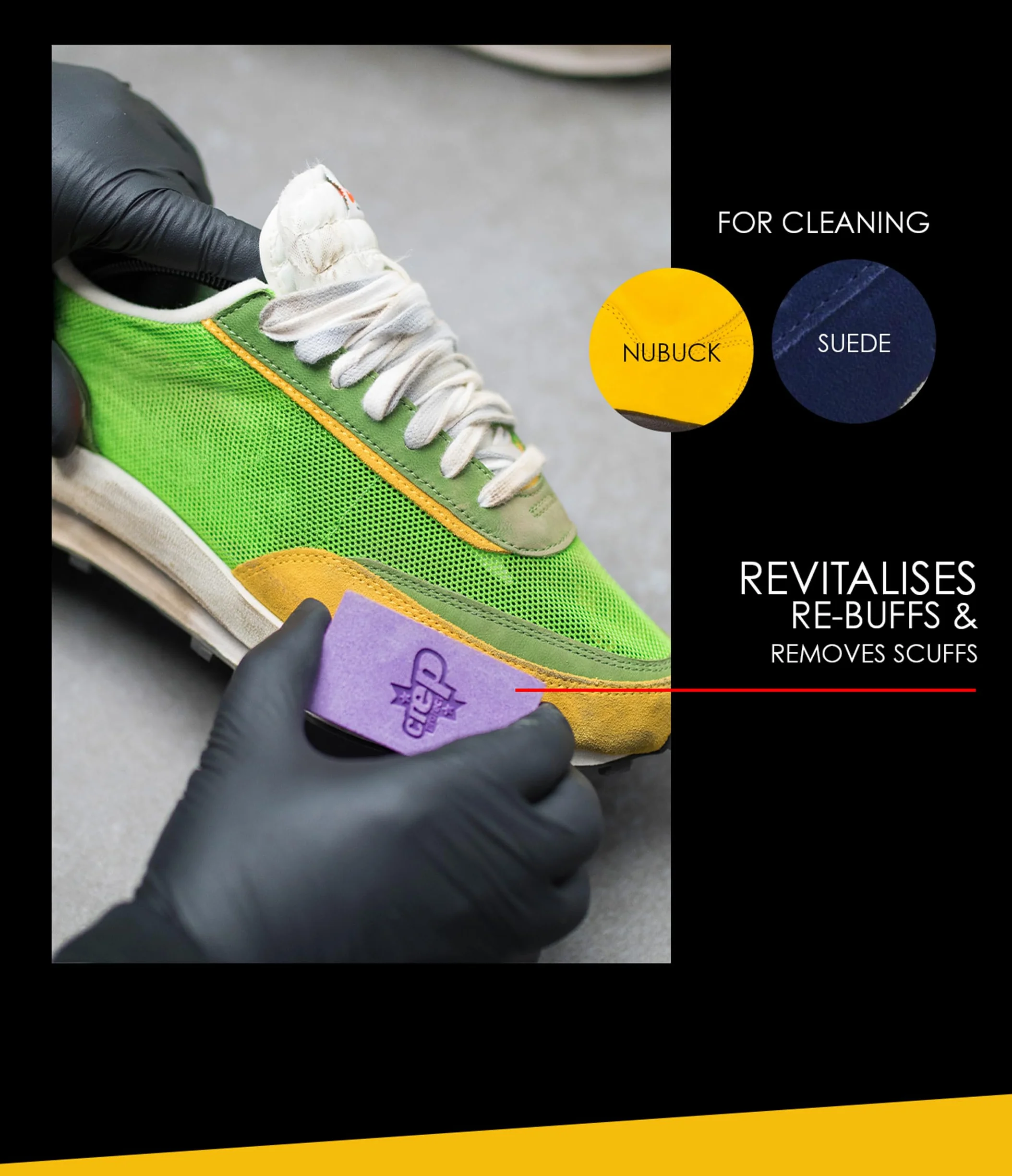 Crep Protect - Borrador de rozaduras definitivo - Limpiador de zapatillas para calzado de ante y nobuck