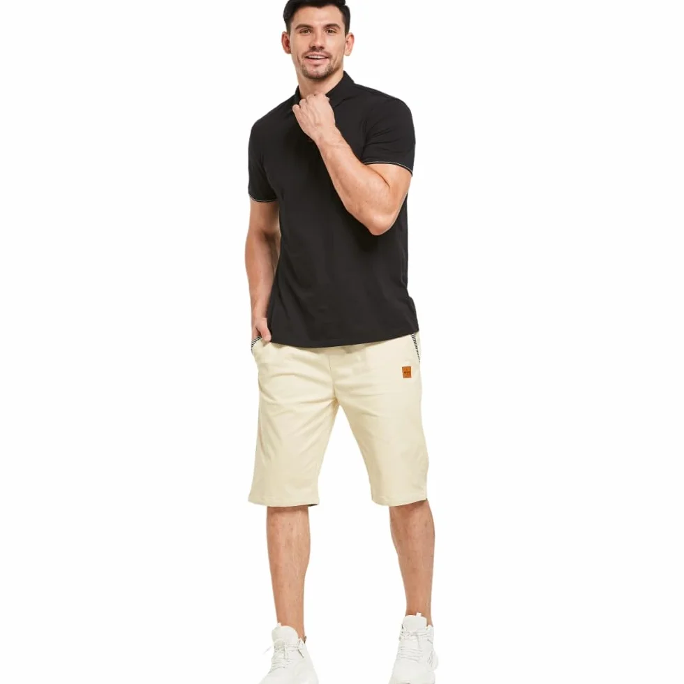 ZOXOZ Pantalones Cortos Hombre Algodon Verano Shorts con Bolsillos
