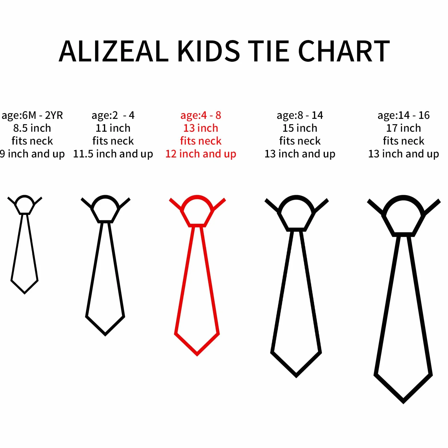 Alizeal Corbata Pre-atada con Goma Elástica,Ancho de 6cm, Color Sólido