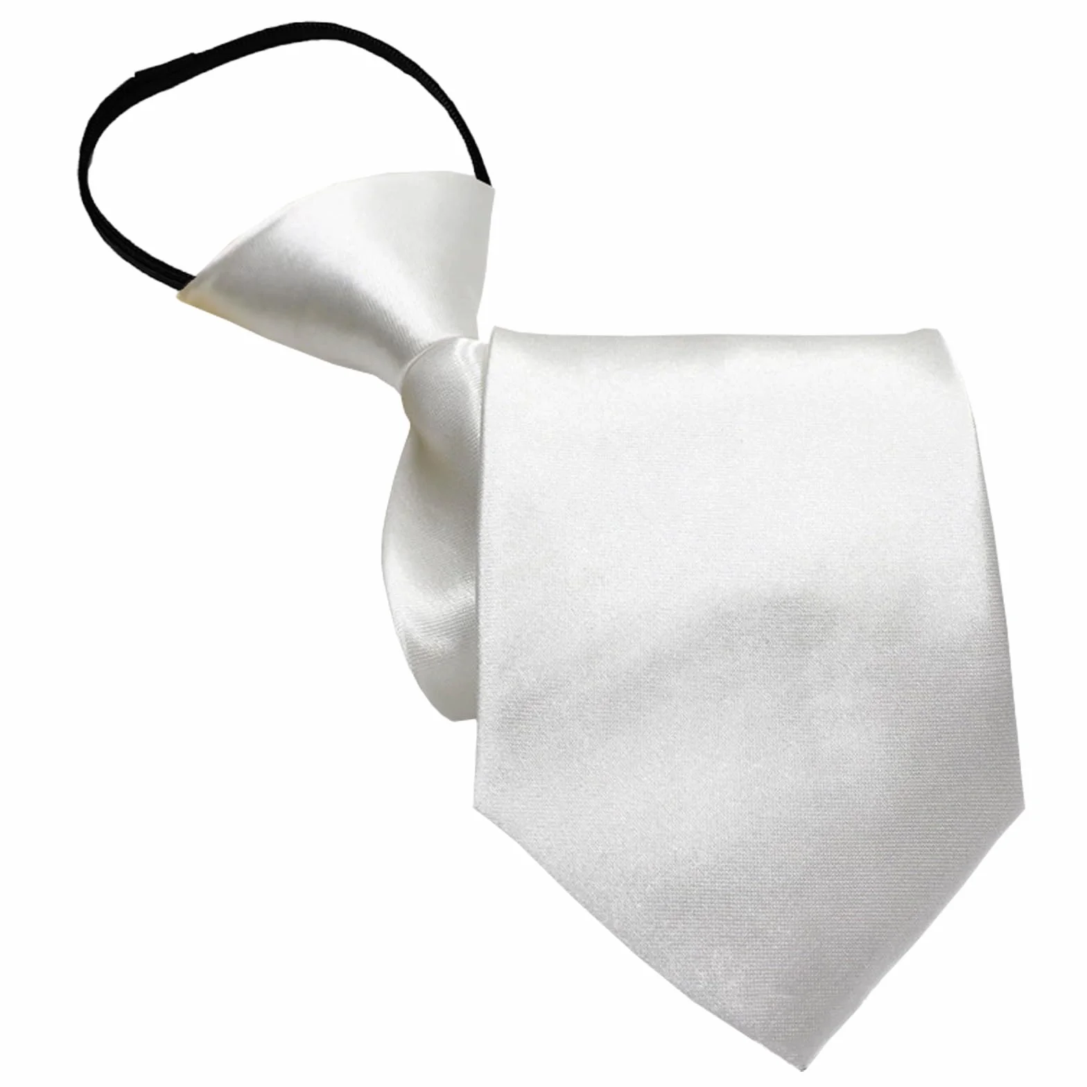 Corbata infantil preanudada de satén con cremallera ajustable 38 cm largo para niño, niña, formal, boda, celebración uniforme escolar