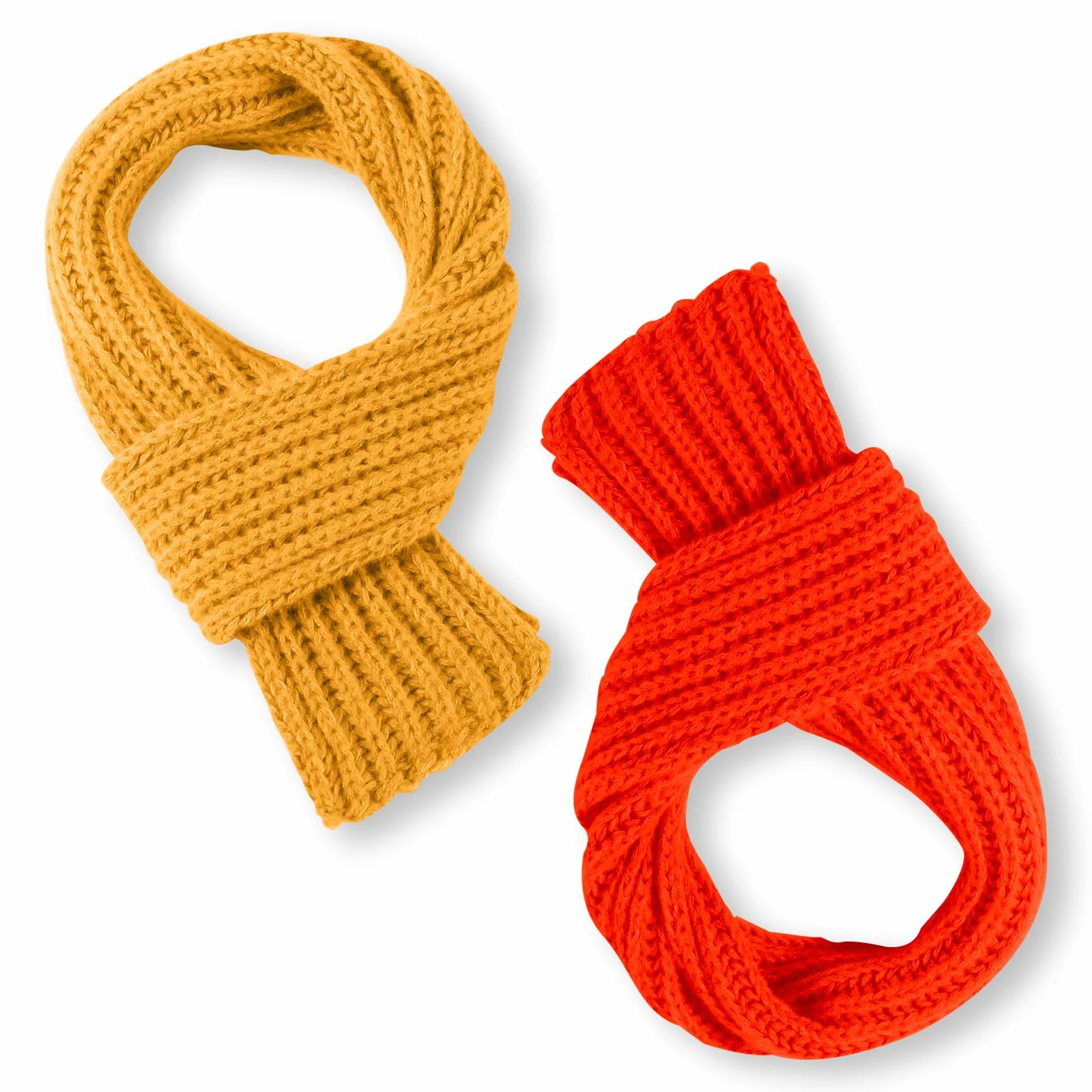 XIHIRCD 2 Bufanda para Niños, Bufandas de Punto Pequeñas Calentador Cuello Invierno Ropa de Invierno para Niños Pequeños, Niñas y Niños en Clima Frío (Jengibre, Naranja Brillante)