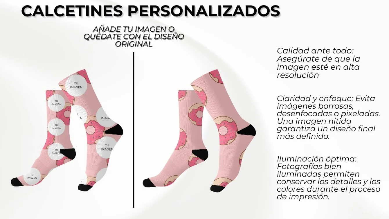 Calcetines Personalizados - Sube hasta 4 fotos - Estilo Divertido de Frutas , Regalo Original para Hombre o Mujer - Diseños Coloridos y Graciosos - Perfectos para Cualquier Ocasión - Talla Unica