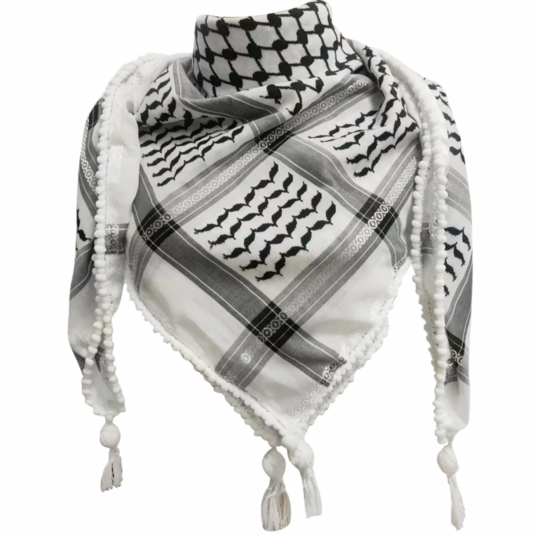 Palestine Scarf 48x48 '' Keffiyeh Palestina auténtica Bufanda Palestina Envoltura de Cuello algodón shemagh Unisex