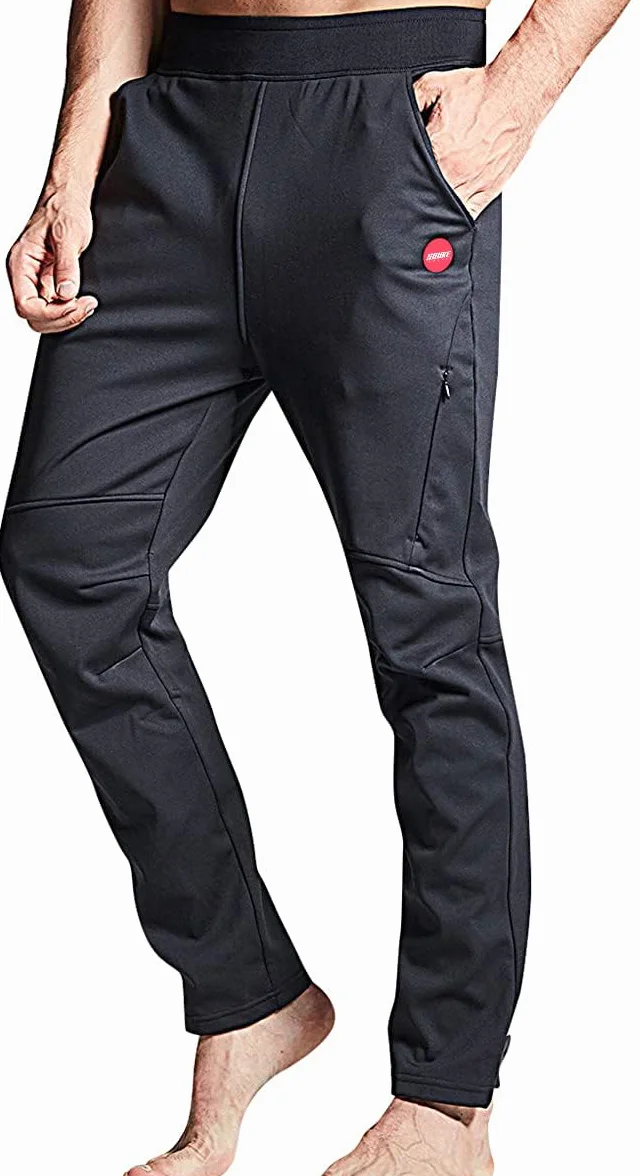 Souke Sports Pantalones Ciclismo Hombre Invierno Pantalones Largos Térmico Pantalón Chándal para Fitness, Camping, Escalada, Correr y Esquiar