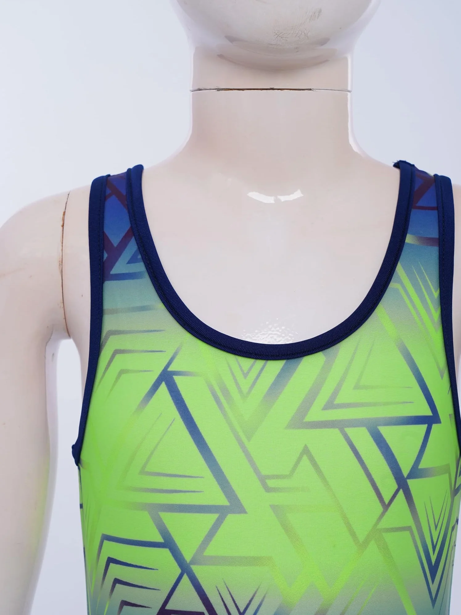 Kaerm Traje de triatlón para niños y jóvenes, para bicicleta de carretera, sin mangas, mono deportivo, con estampado geométrico, ropa deportiva