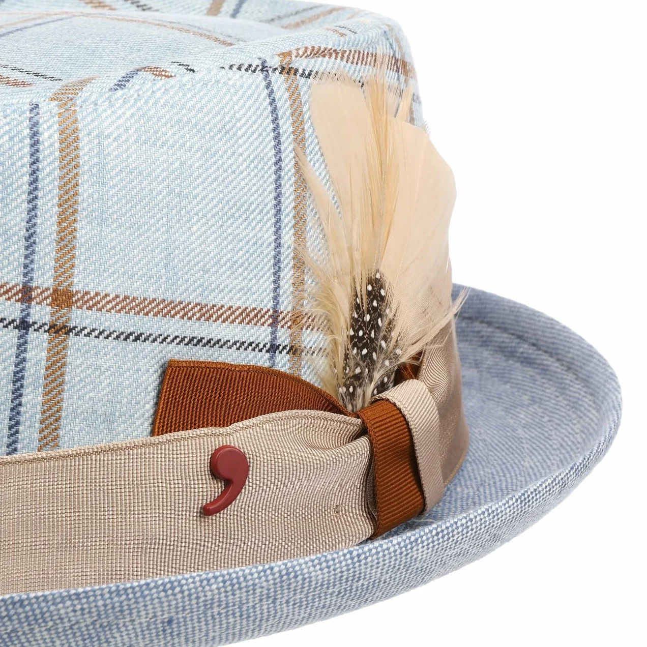 Classic Fusion Sombrero de pastel de cerdo D'Este para mujer/hombre, fabricado en Italia, sombrero de verano de lino con forro primavera-verano primavera