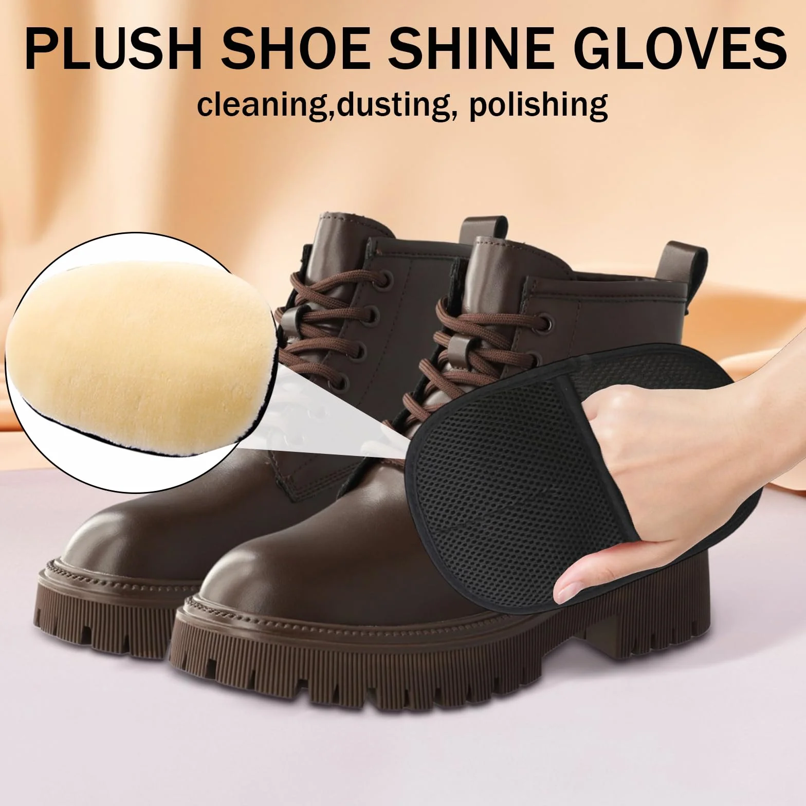 10 unidades de botas de plástico largas de 30 cm de alto – Paquete de 10 unidades con guante para pulir