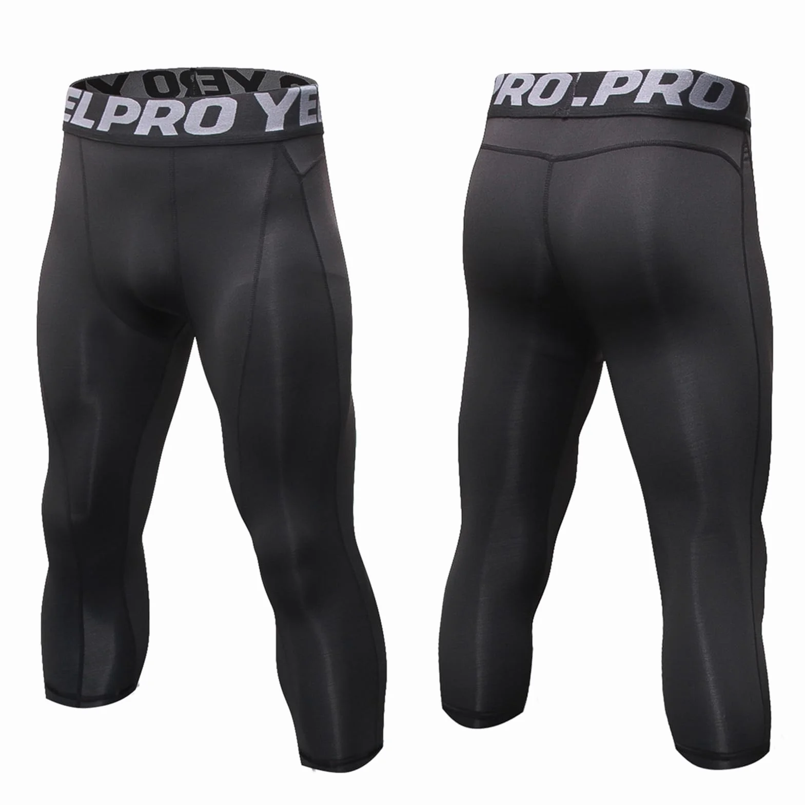 3 Piezas Mallas Hombre 3/4 Deporte Leggings Secado Rápido Pantalón de Compresión para Jogging Gym Fitness