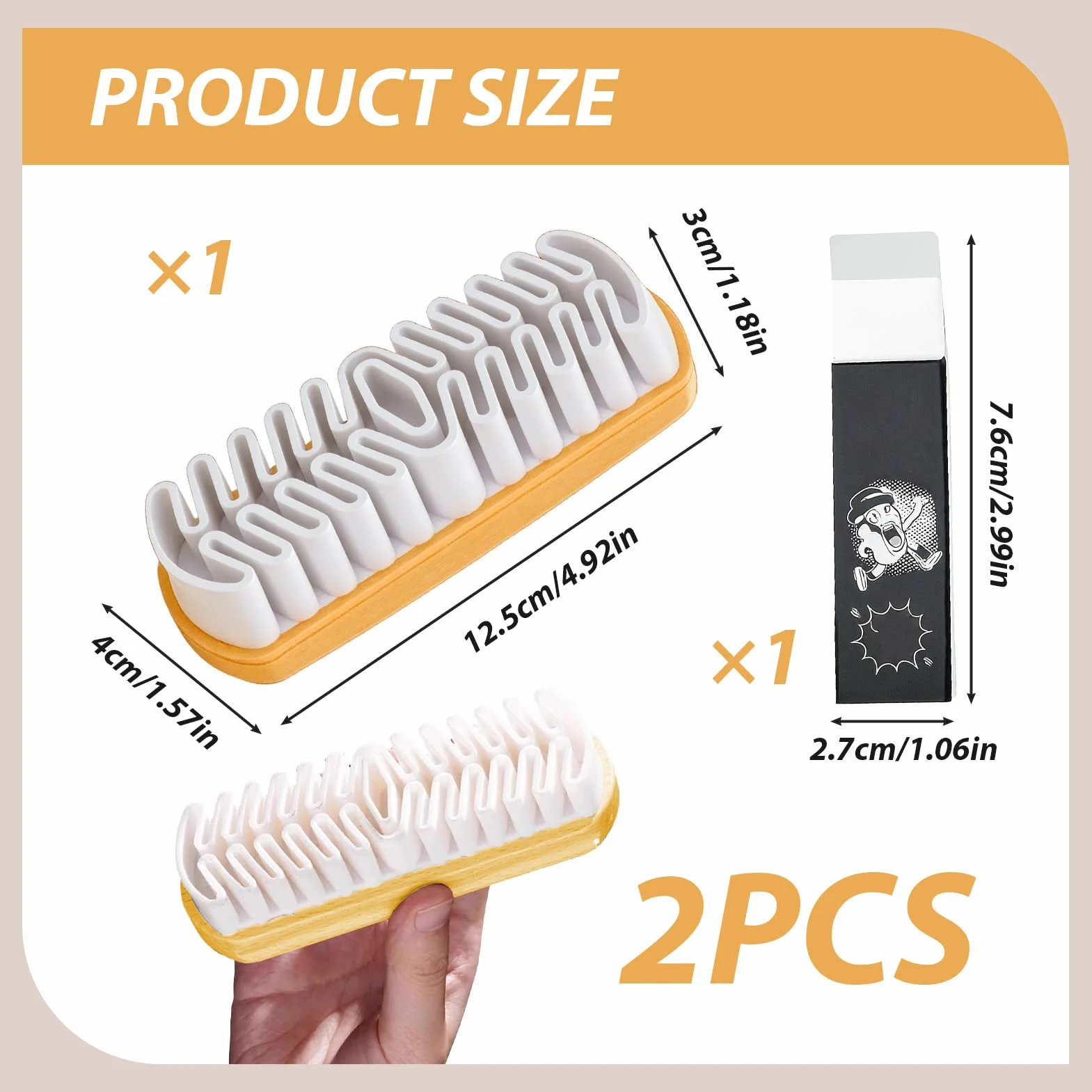 Suede Cleaner Cepillo Ante Zapatos, Juego de 2 Cepillo para Zapatos de Ante con Borrador de Limpieza, Cepillo para Limpiar Zapatos de Ante para Limpieza Protegiendo Todos los Cueros, Ante, Gamuza.