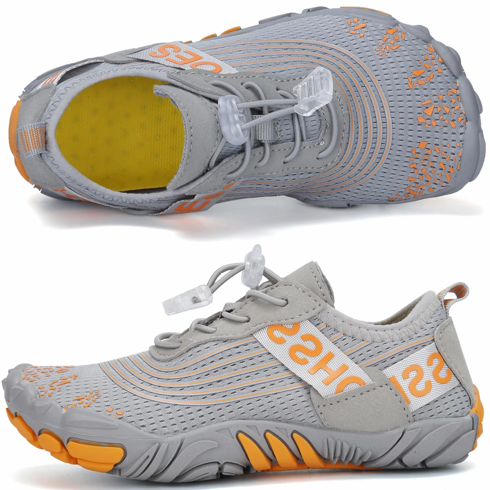 DimaiGlobal Calzado Descalzos Niñas Niños Zapatillas de Trail Running Barefoot Secado Rápido Zapatos de Agua Transpirable Antideslizante para Playa 29EU Gris