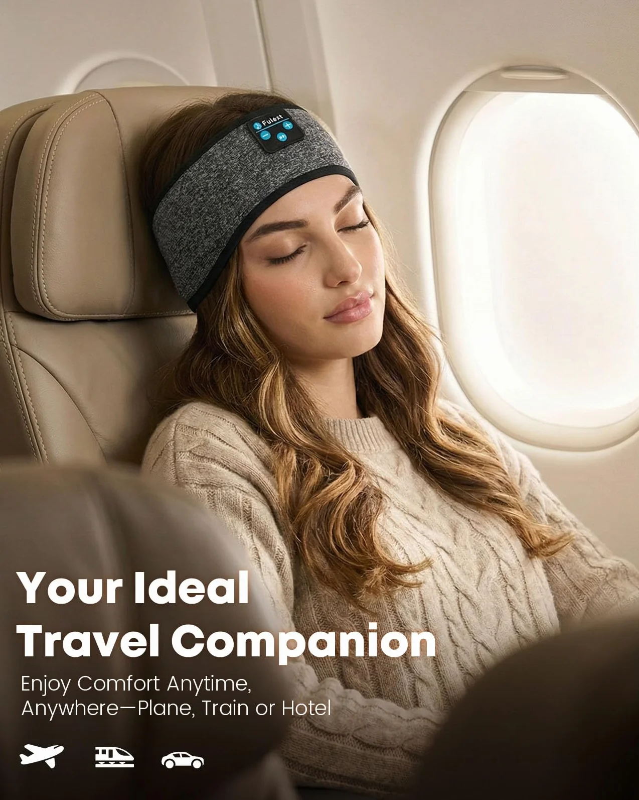 Auriculares para Dormir con Diadema Bluetooth para Dormir, inalámbricos con cancelación de Ruido para Dormir de Lado, Siesta de Oficina, Viajes aéreos, relajantes, meditación