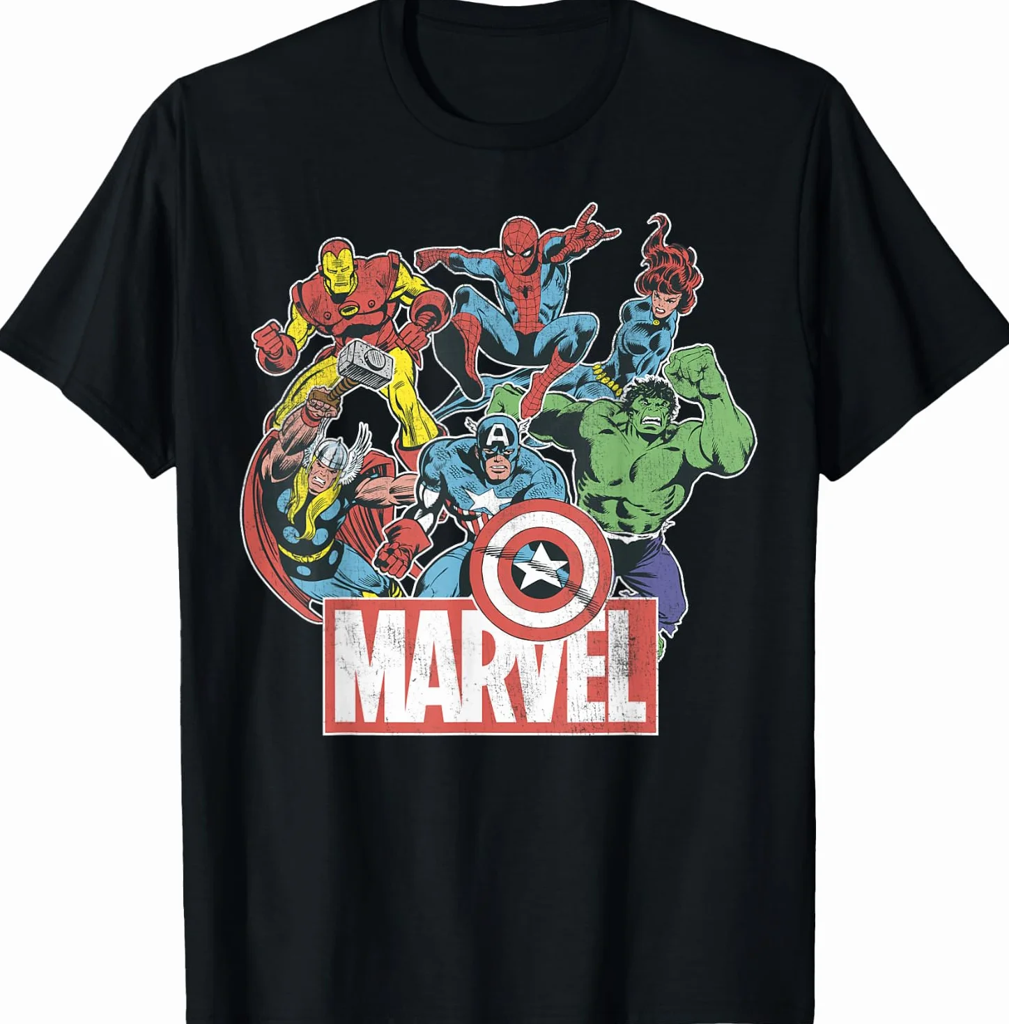 Marvel Avengers Team Retro Comic Vintage Camiseta