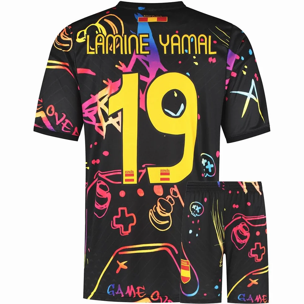 Camiseta Lamine Yamal Niño y Adultos - Camiseta de Fútbol de España - Kit de Juego - Equipación de fútbol - Chico - Ropa de Futbol - Talla 116